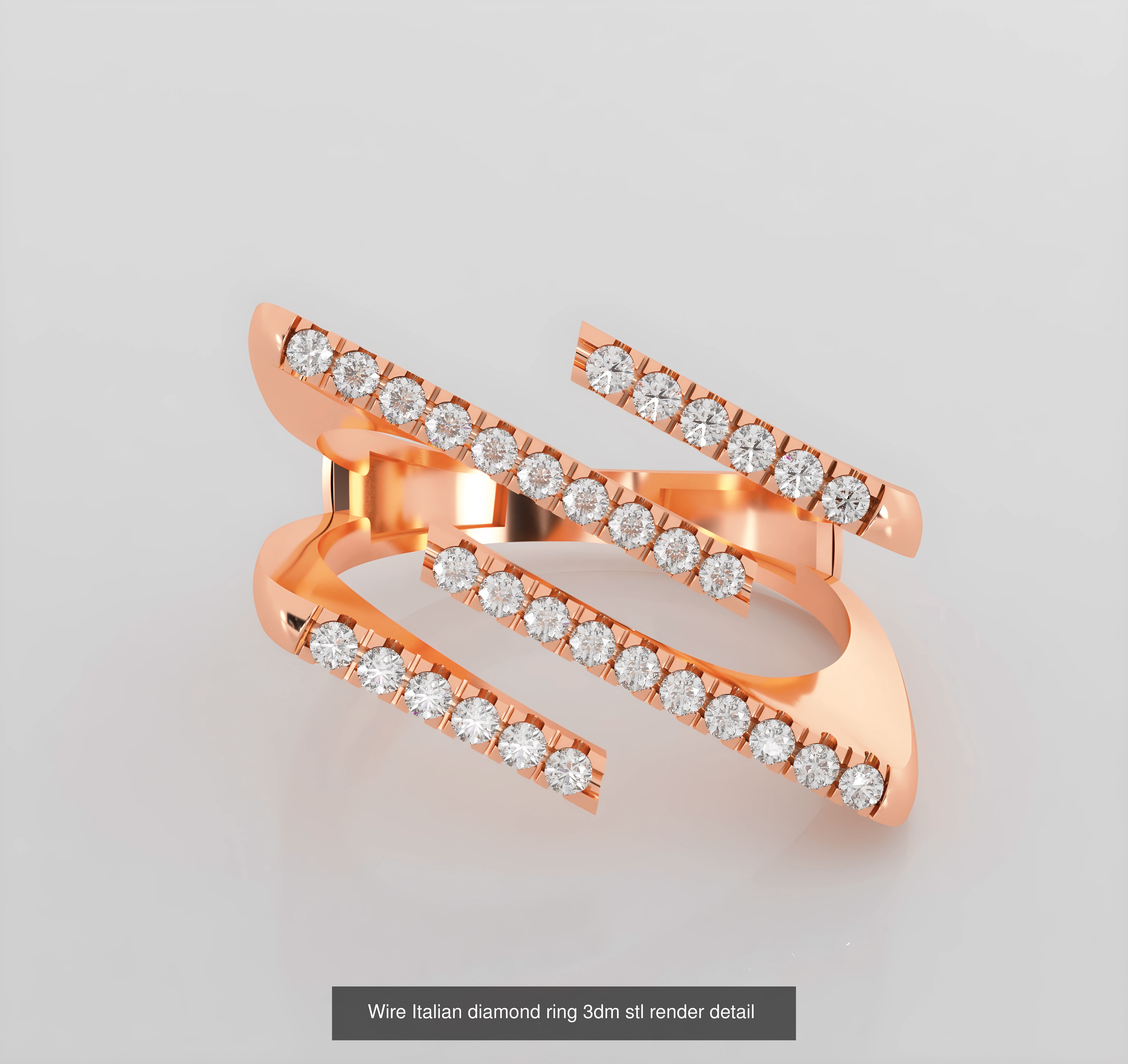 45 Wire Diamond Ring 3dm stl obj renders details 3D Model Collection_48