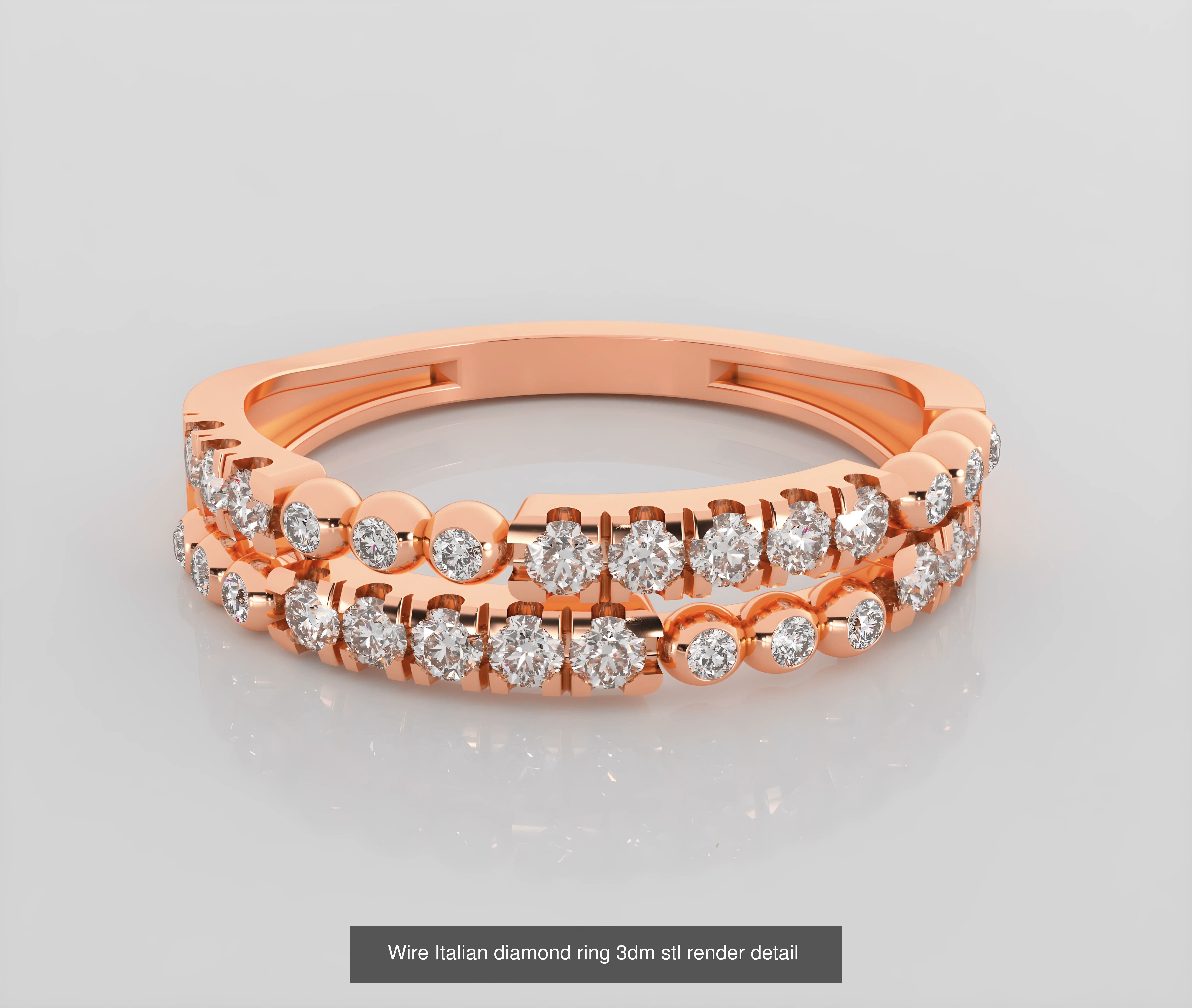 45 Wire Diamond Ring 3dm stl obj renders details 3D Model Collection_41