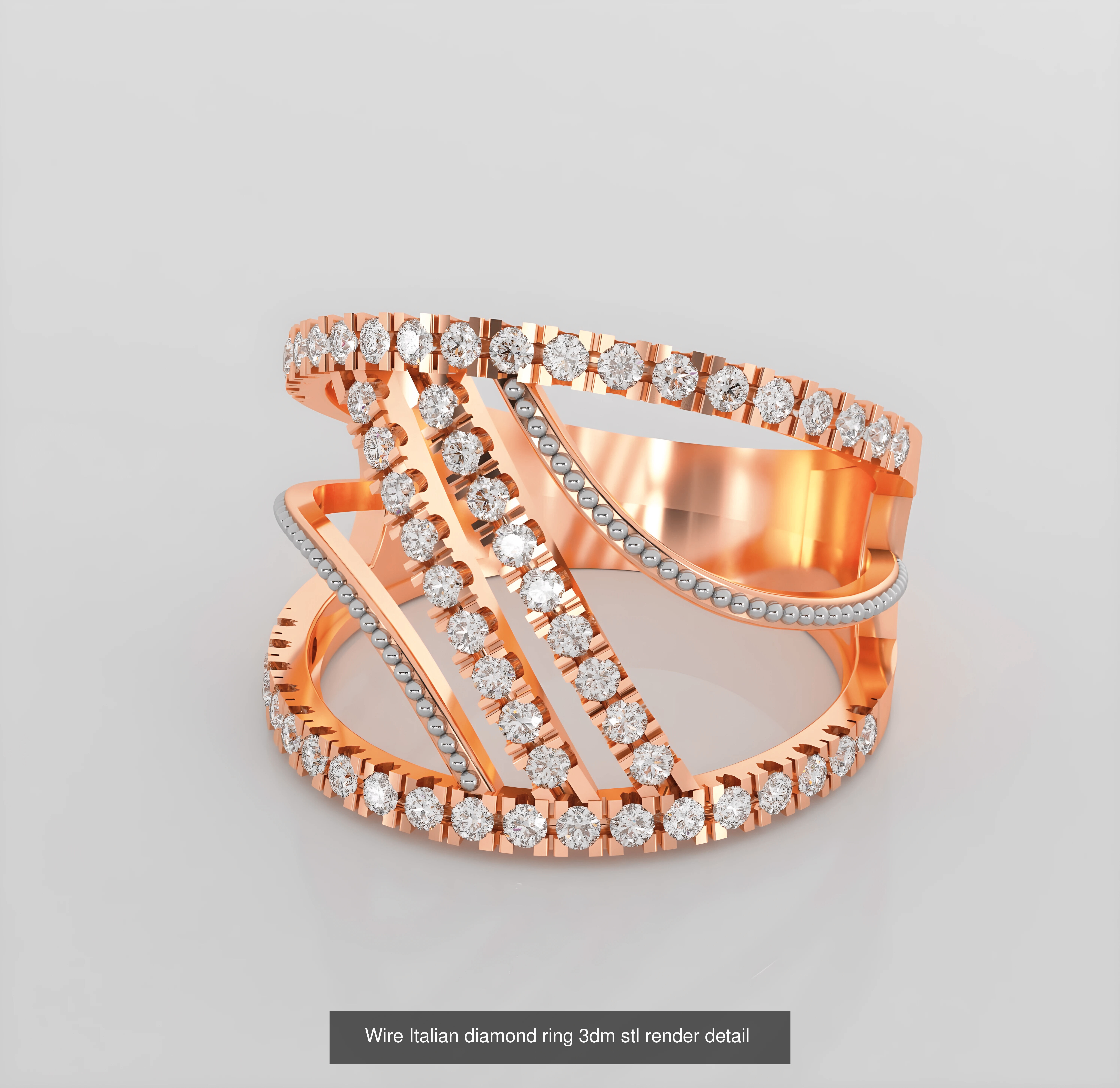 45 Wire Diamond Ring 3dm stl obj renders details 3D Model Collection_46