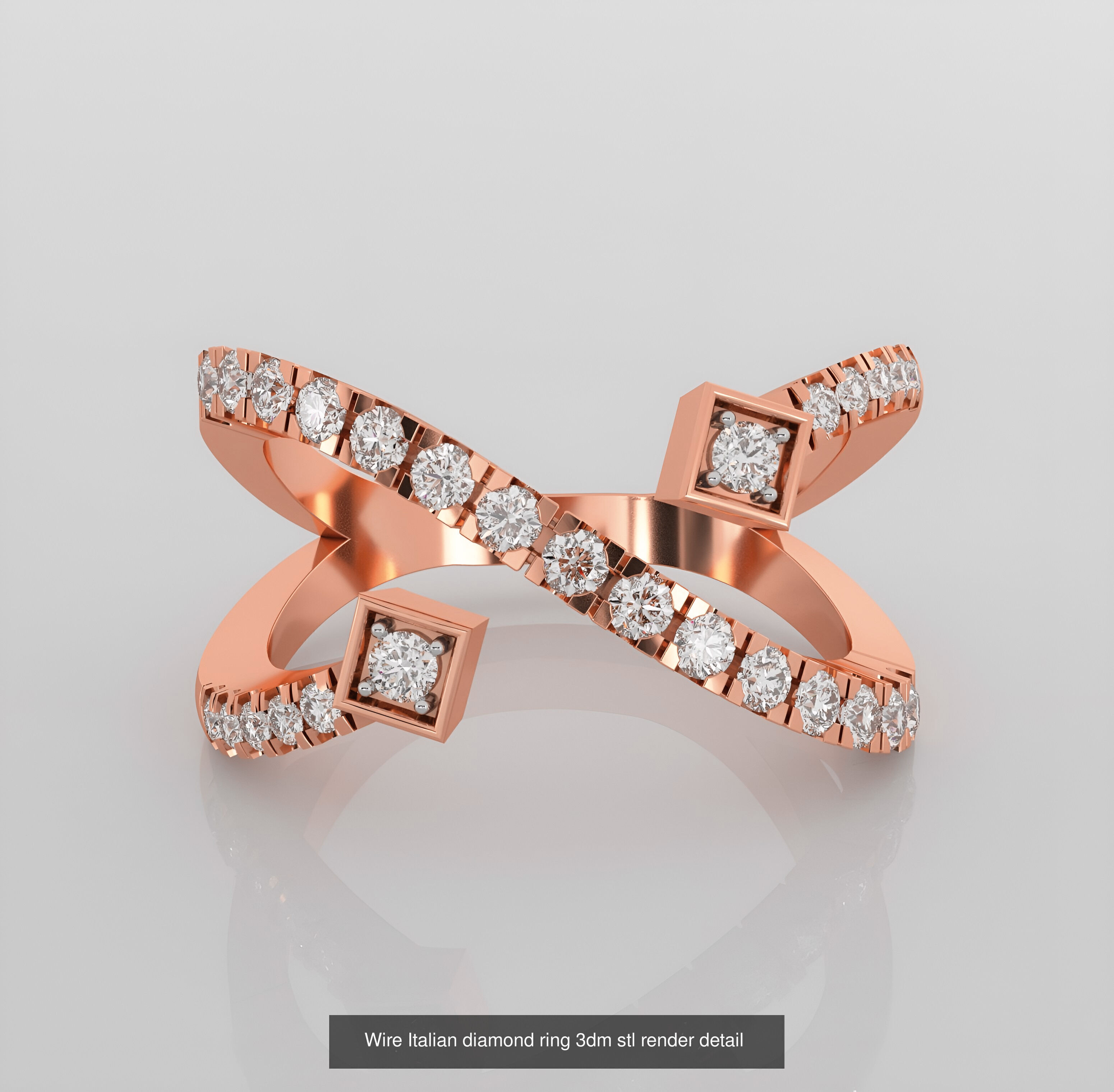 45 Wire Diamond Ring 3dm stl obj renders details 3D Model Collection_35