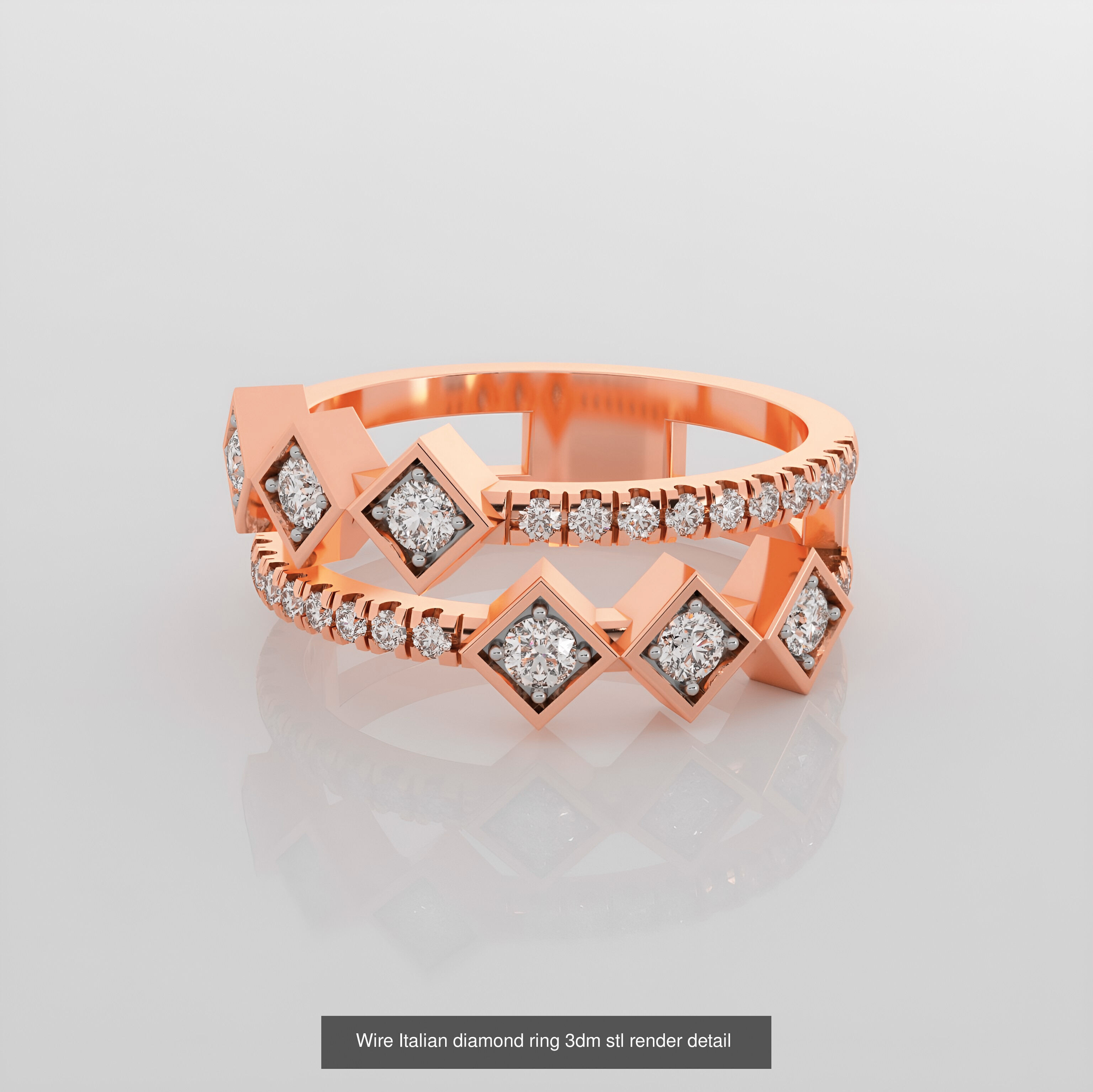 45 Wire Diamond Ring 3dm stl obj renders details 3D Model Collection_25