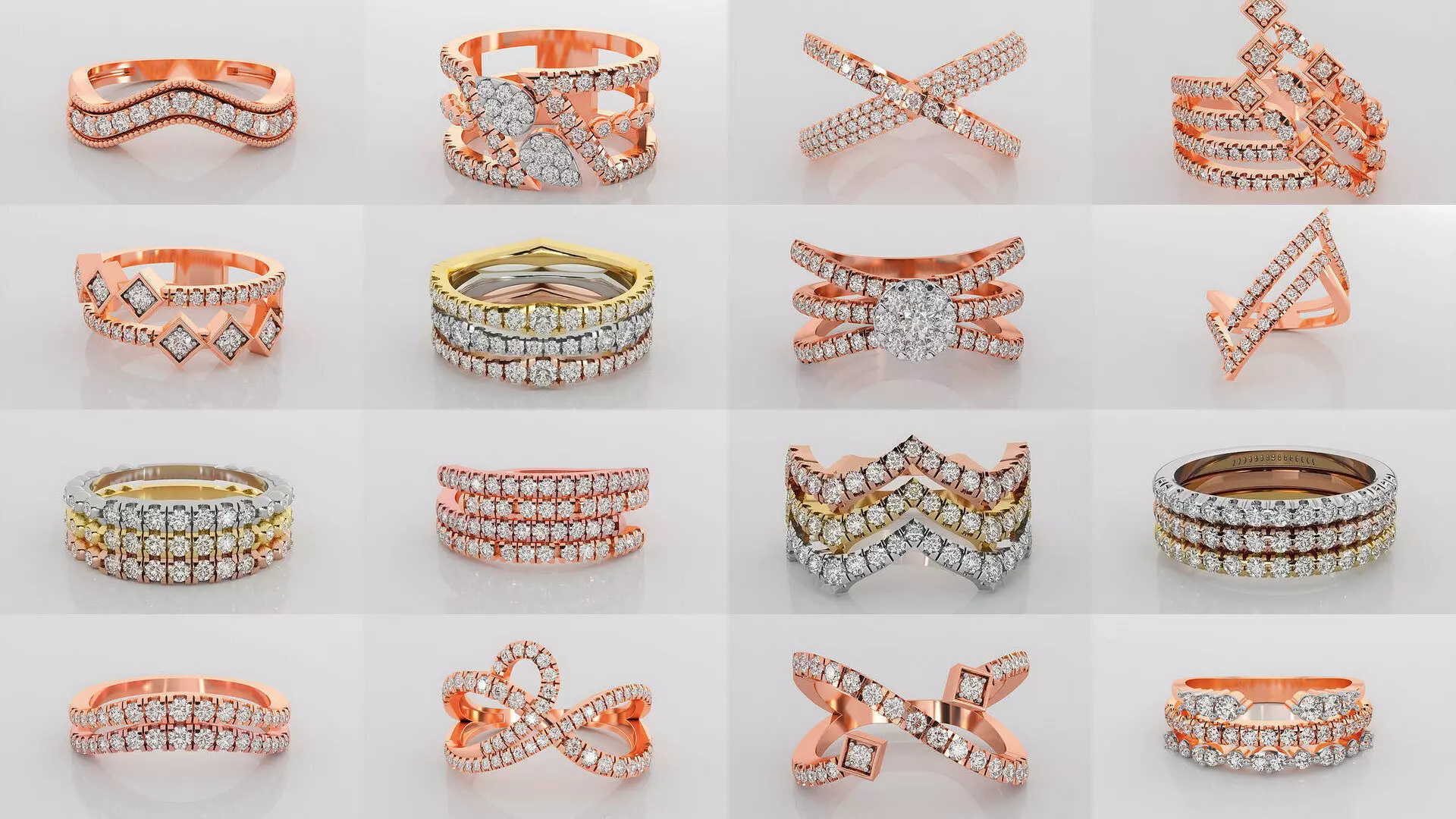 45 Wire Diamond Ring 3dm stl obj renders details 3D Model Collection_0