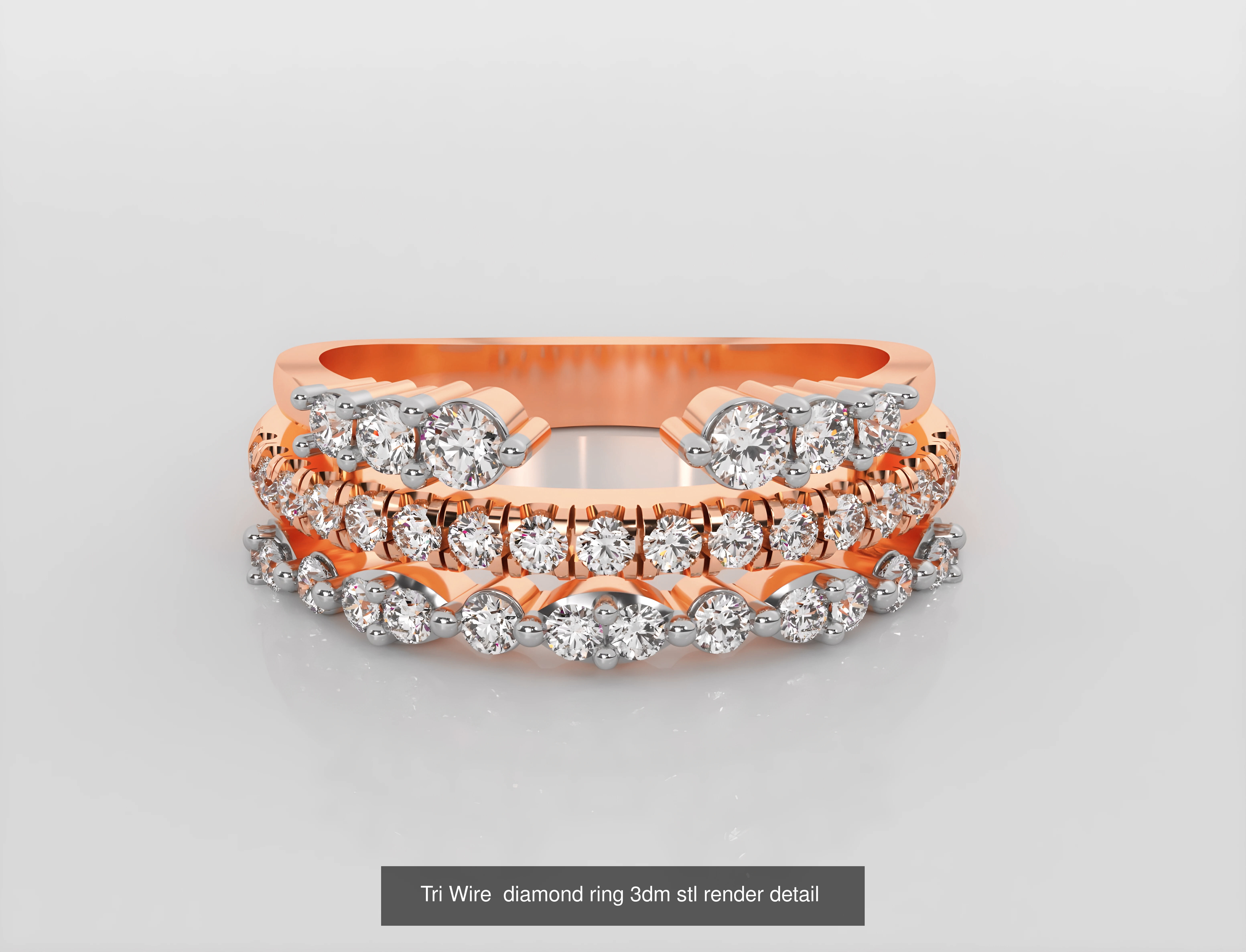 45 Wire Diamond Ring 3dm stl obj renders details 3D Model Collection_36