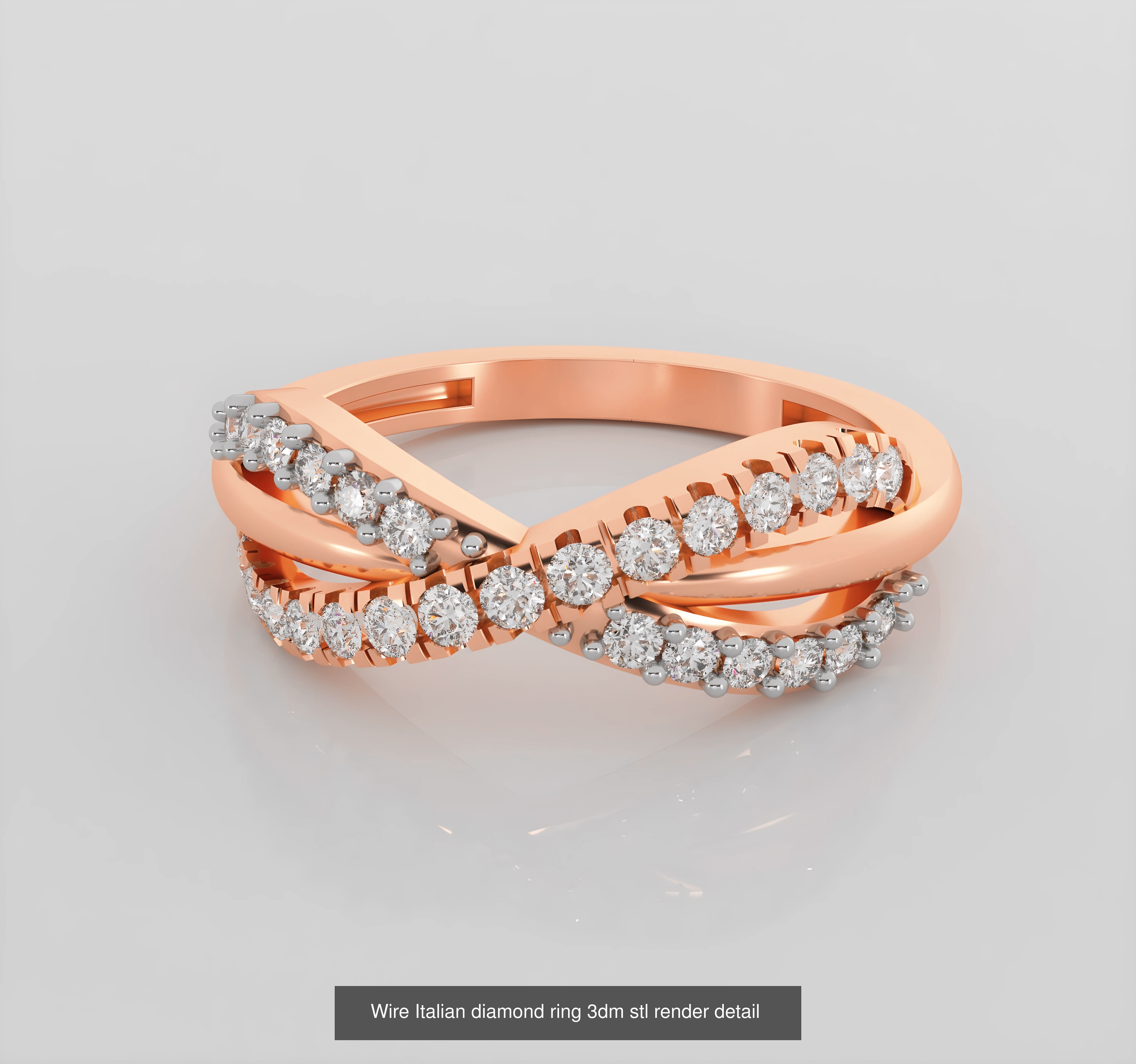45 Wire Diamond Ring 3dm stl obj renders details 3D Model Collection_45