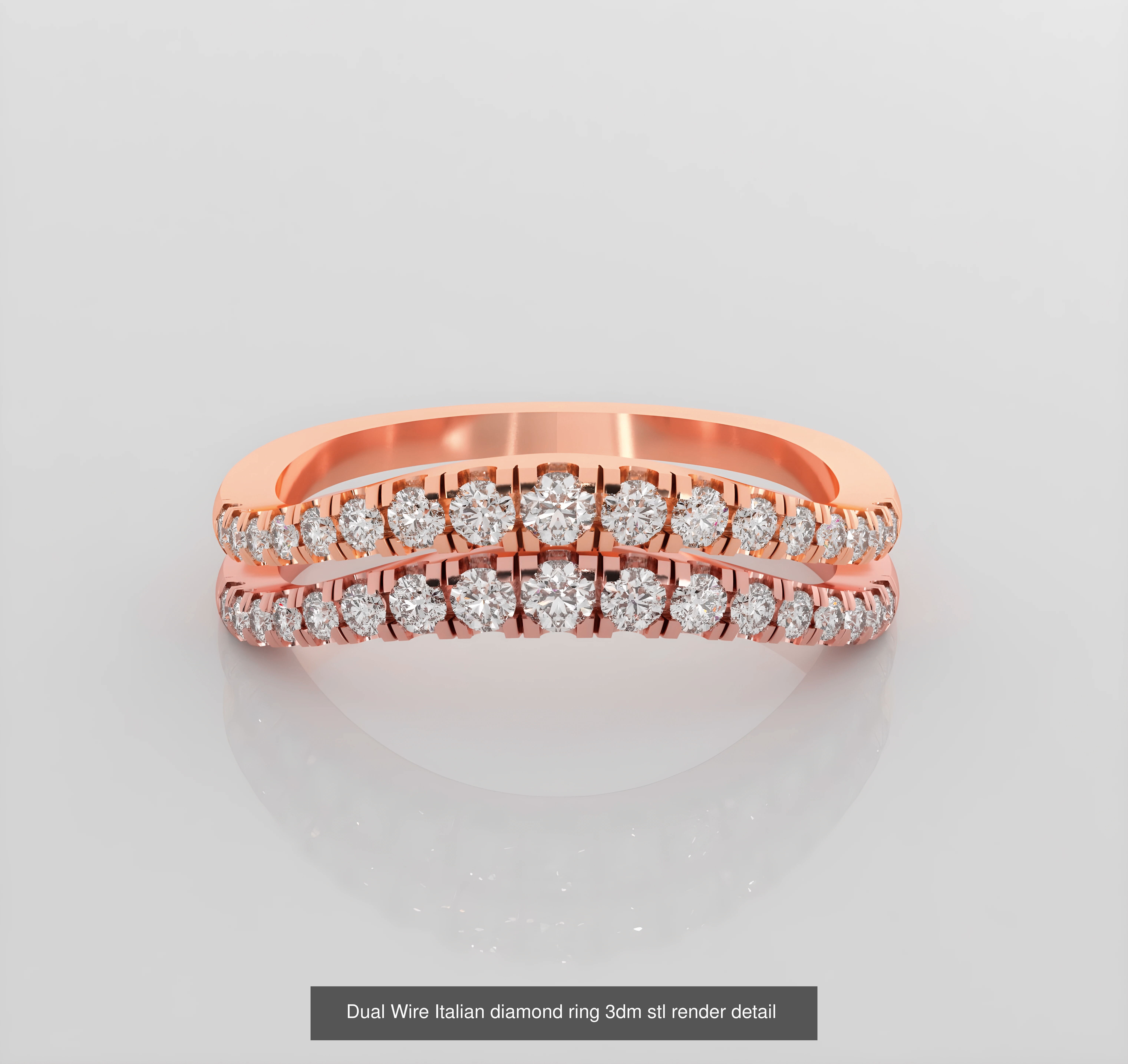 45 Wire Diamond Ring 3dm stl obj renders details 3D Model Collection_33