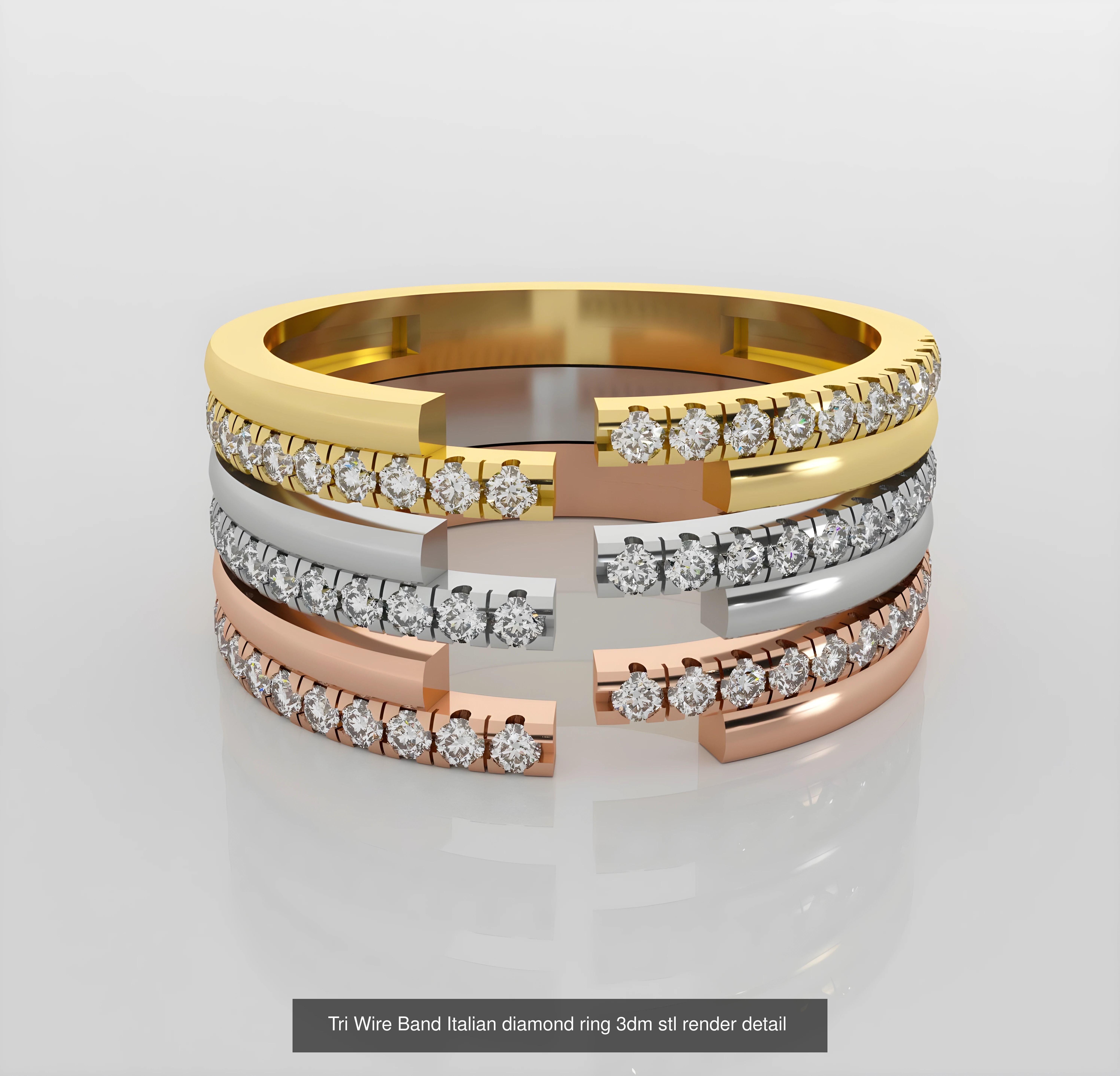 45 Wire Diamond Ring 3dm stl obj renders details 3D Model Collection_19