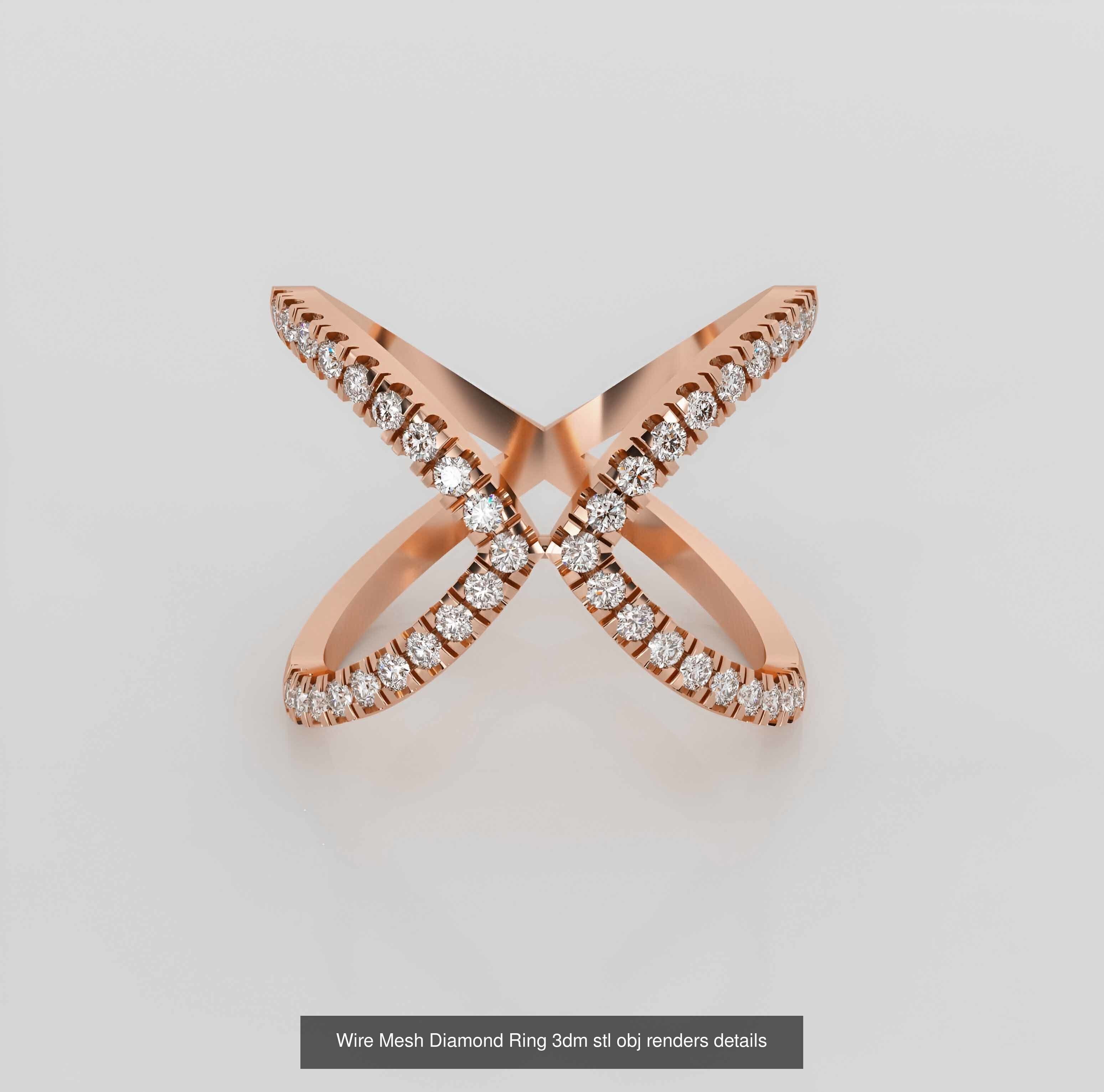 45 Wire Diamond Ring 3dm stl obj renders details 3D Model Collection_11