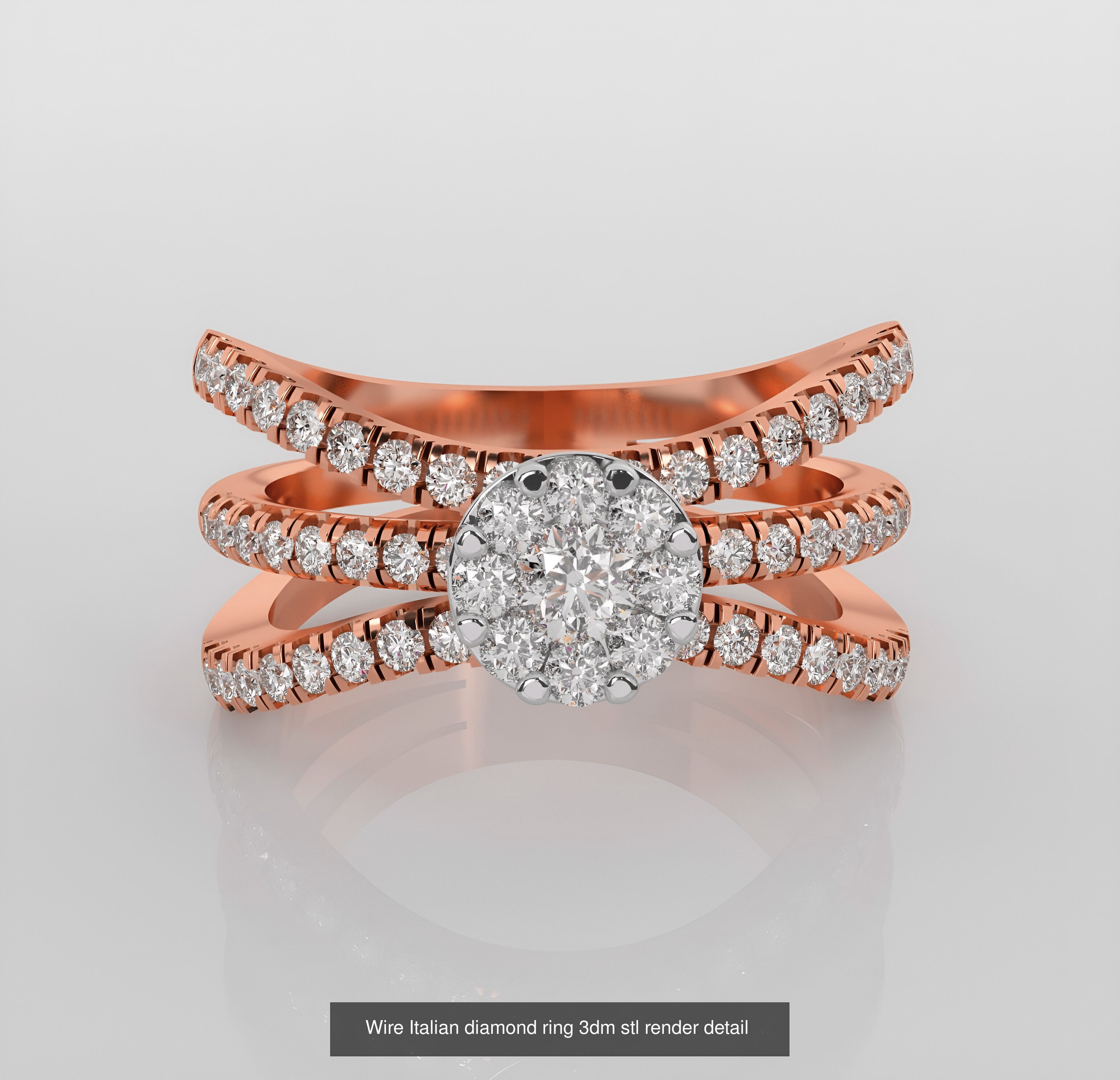 45 Wire Diamond Ring 3dm stl obj renders details 3D Model Collection_27