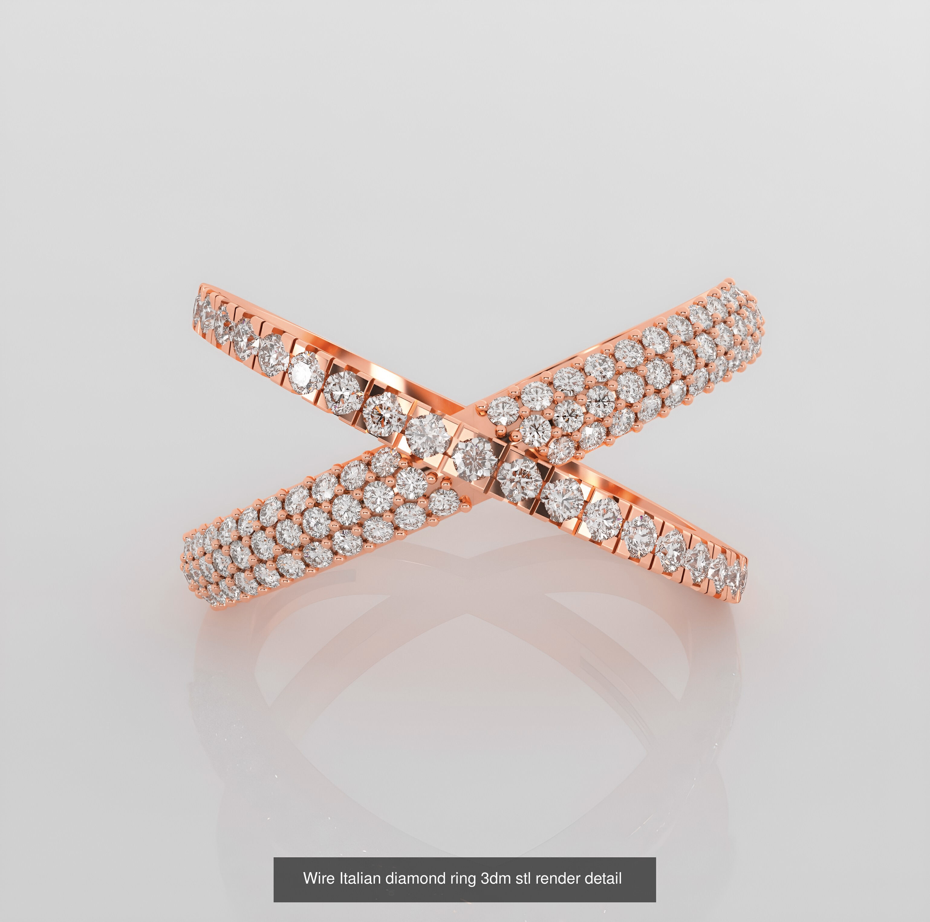 45 Wire Diamond Ring 3dm stl obj renders details 3D Model Collection_23