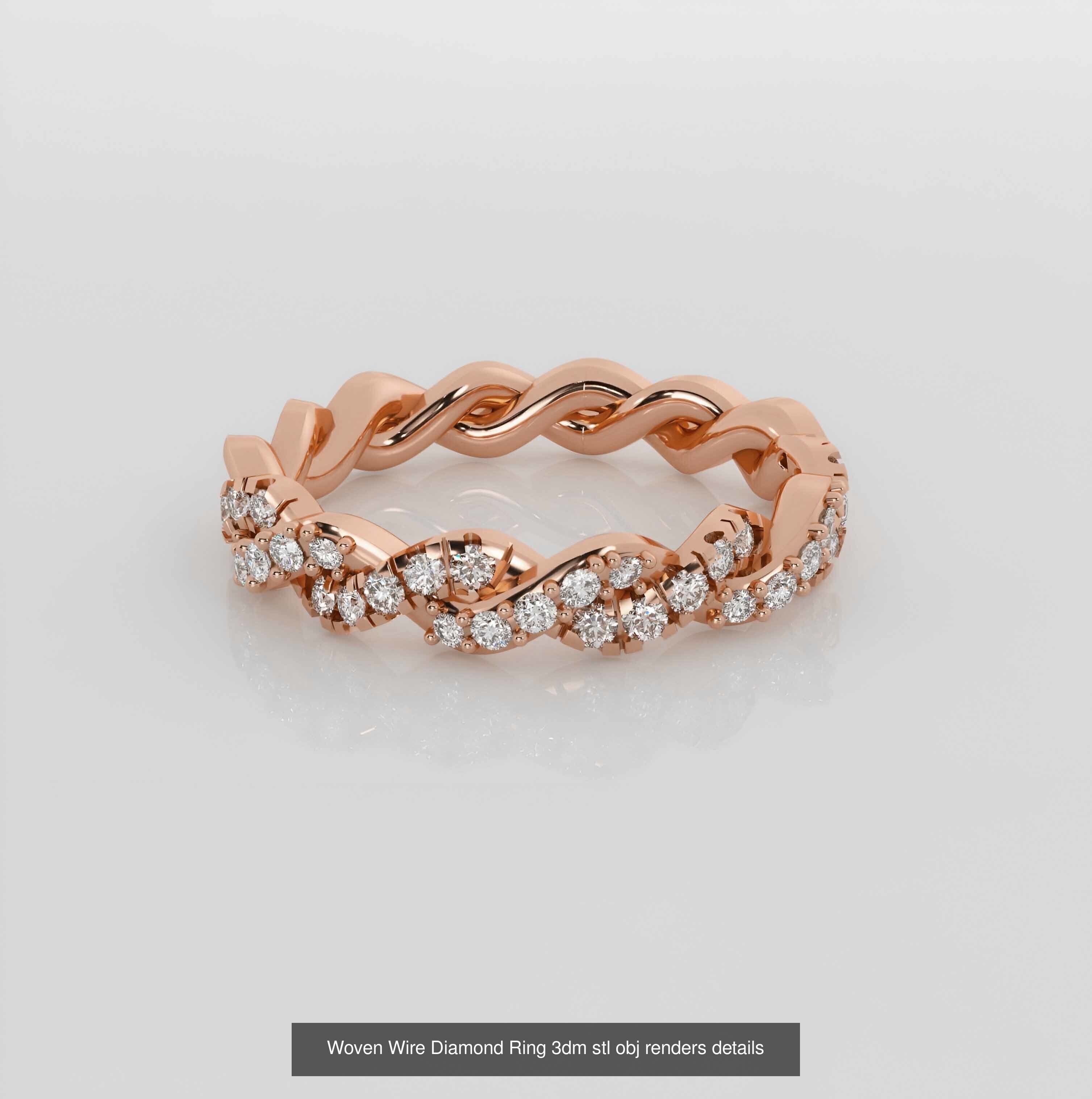 45 Wire Diamond Ring 3dm stl obj renders details 3D Model Collection_14