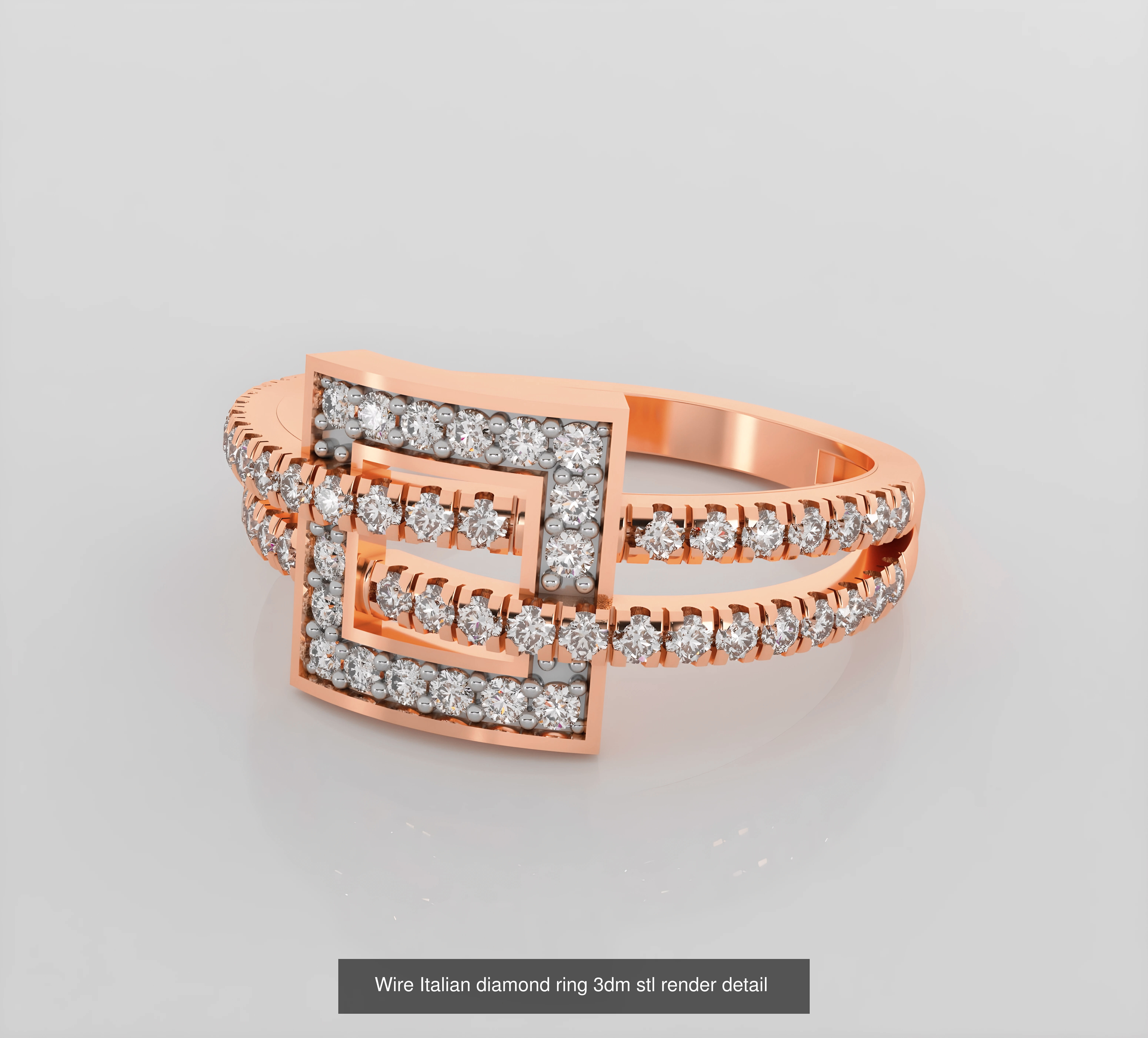 45 Wire Diamond Ring 3dm stl obj renders details 3D Model Collection_49