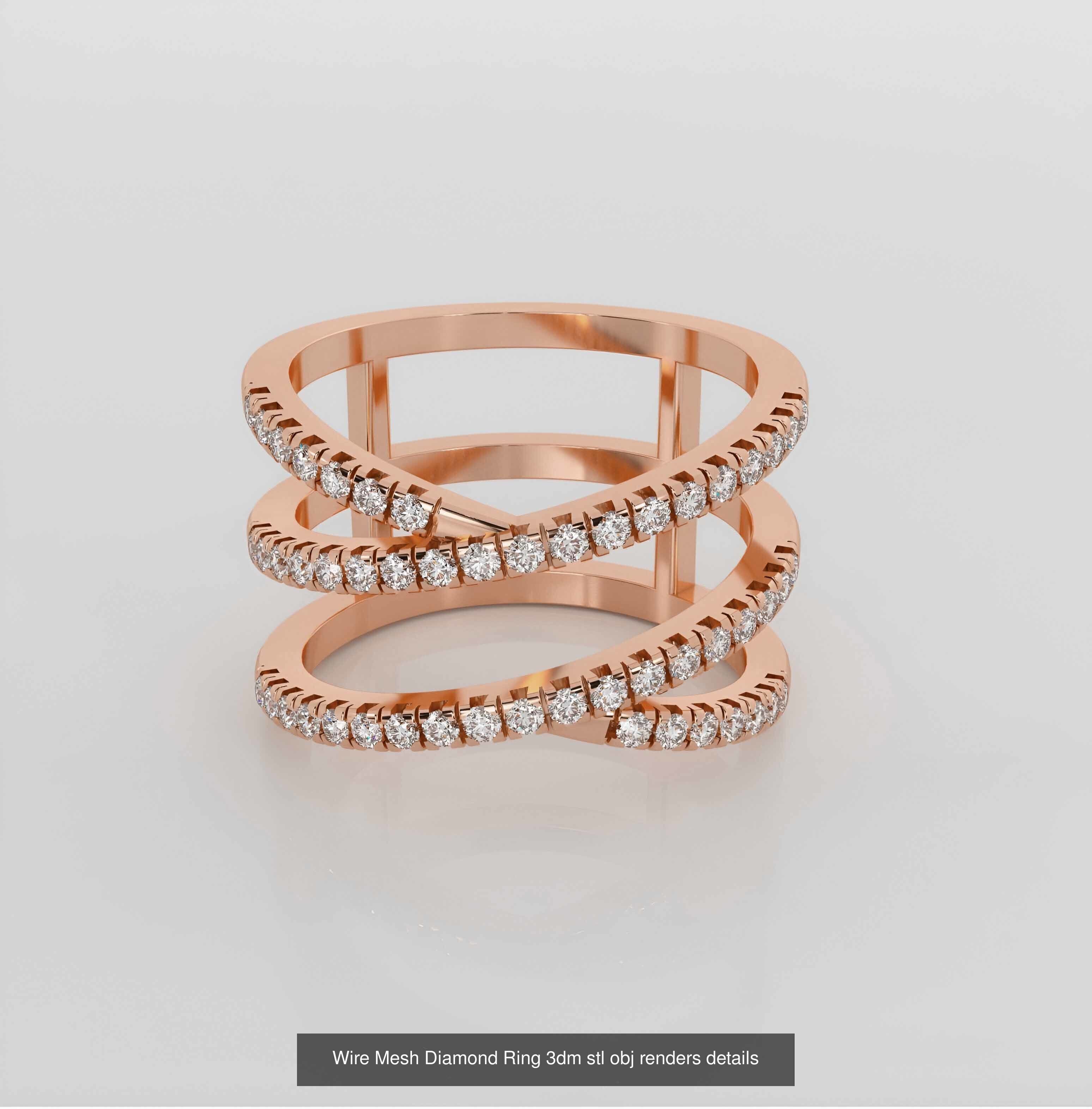 45 Wire Diamond Ring 3dm stl obj renders details 3D Model Collection_8