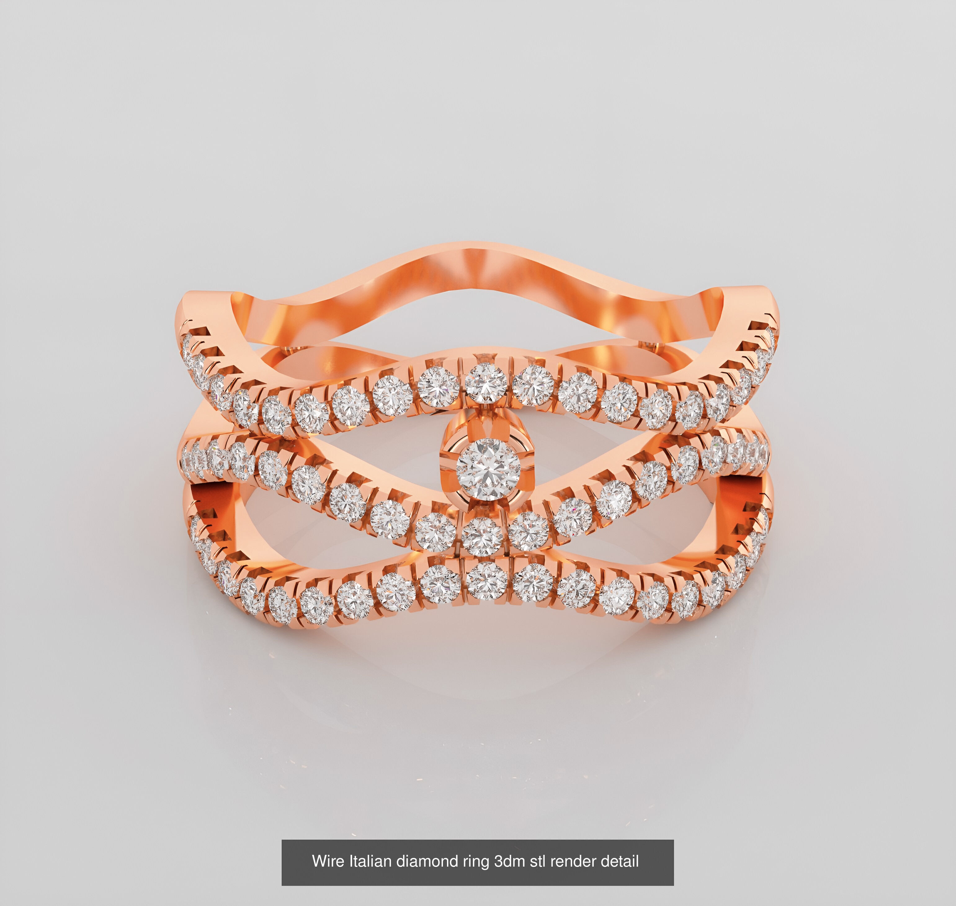 45 Wire Diamond Ring 3dm stl obj renders details 3D Model Collection_44