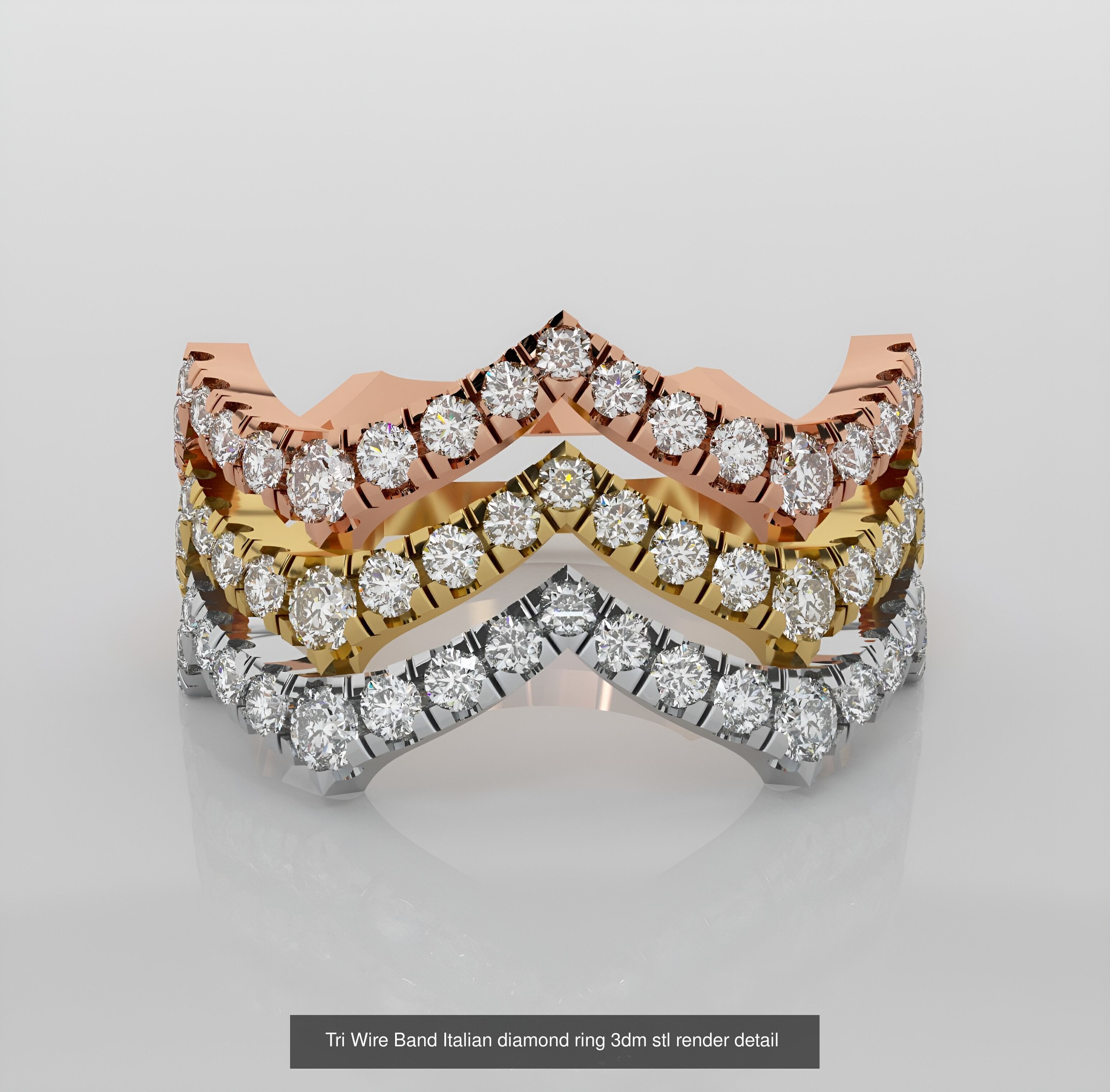 45 Wire Diamond Ring 3dm stl obj renders details 3D Model Collection_31
