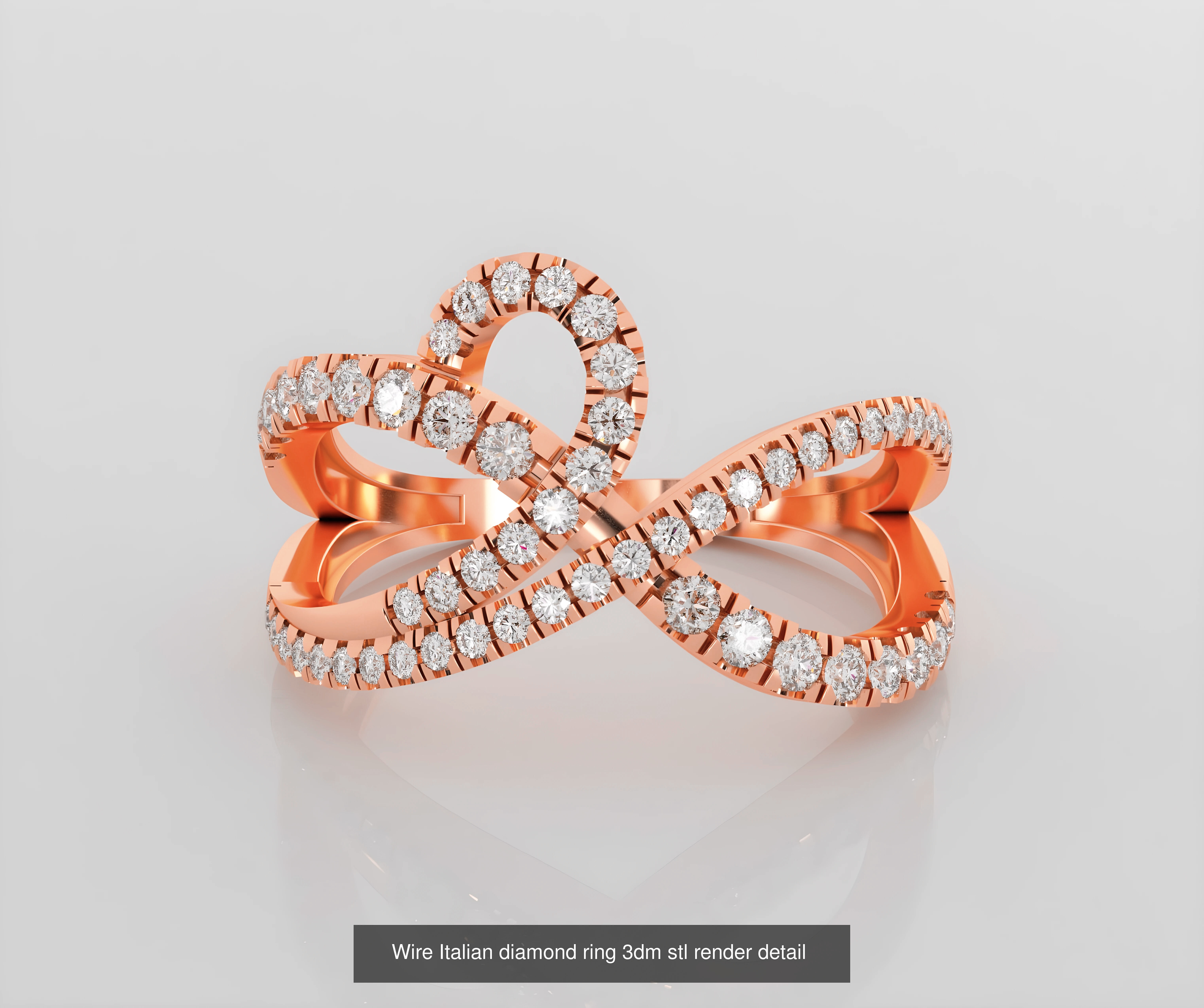 45 Wire Diamond Ring 3dm stl obj renders details 3D Model Collection_34