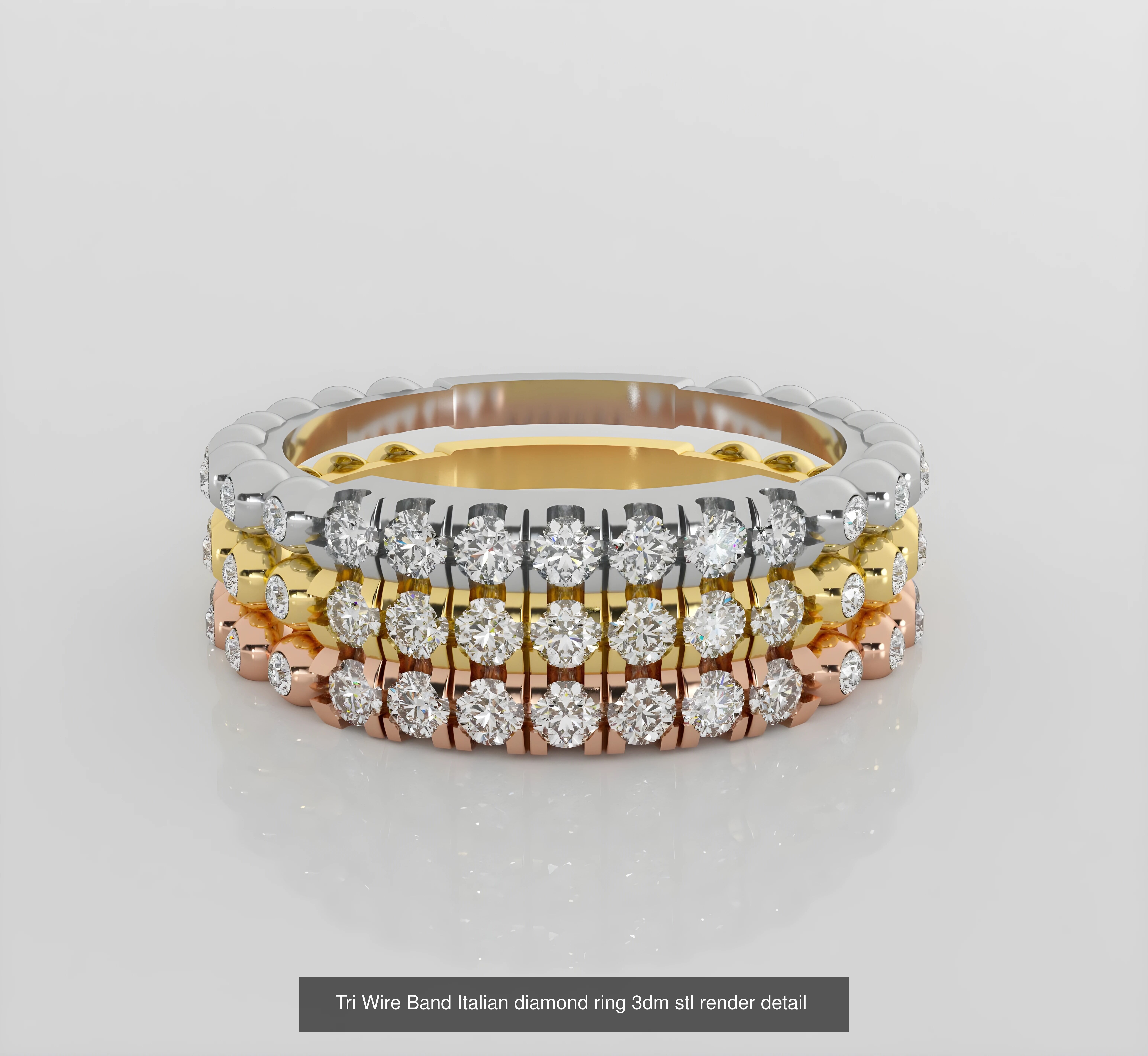 45 Wire Diamond Ring 3dm stl obj renders details 3D Model Collection_29