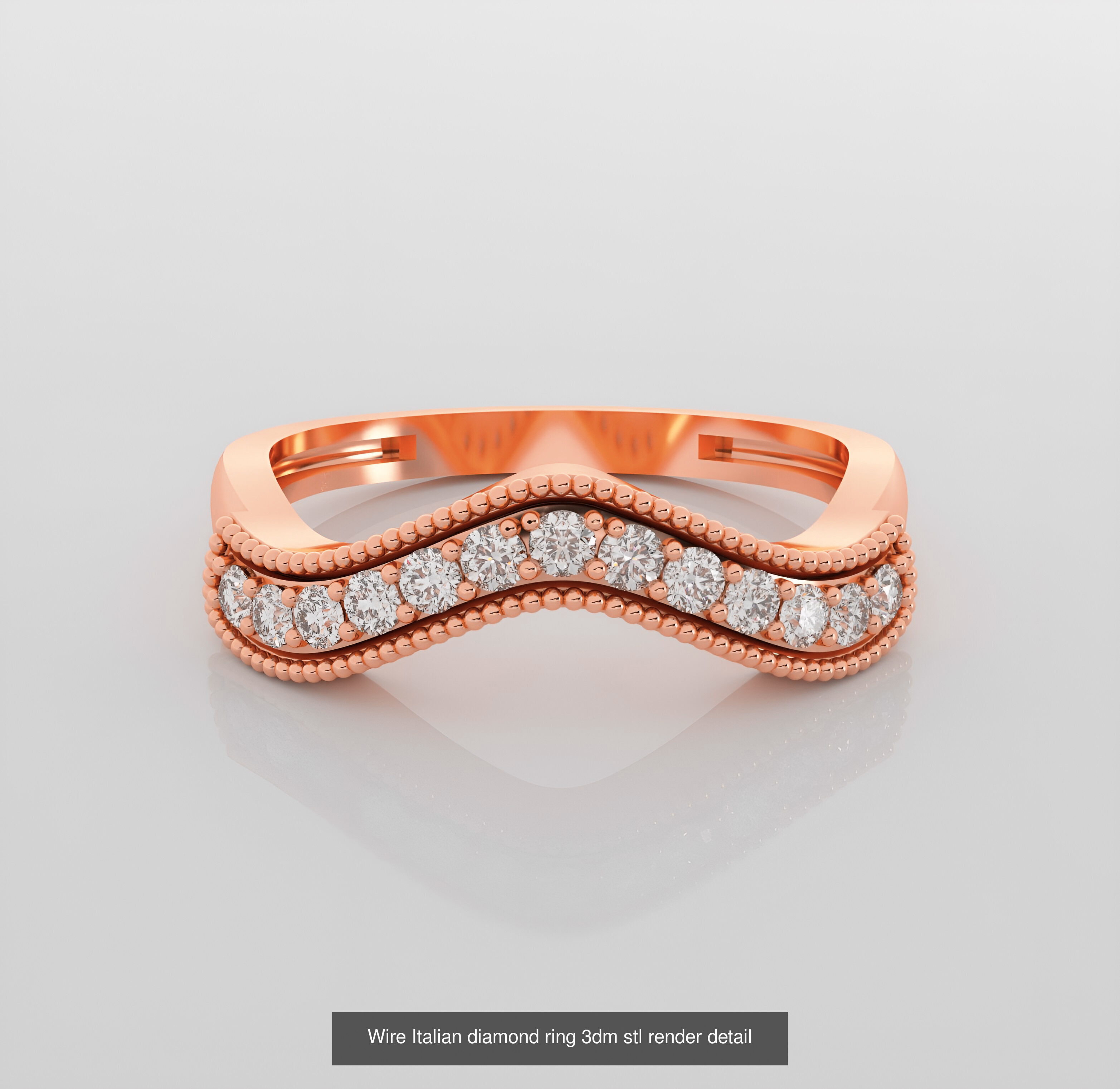 45 Wire Diamond Ring 3dm stl obj renders details 3D Model Collection_21