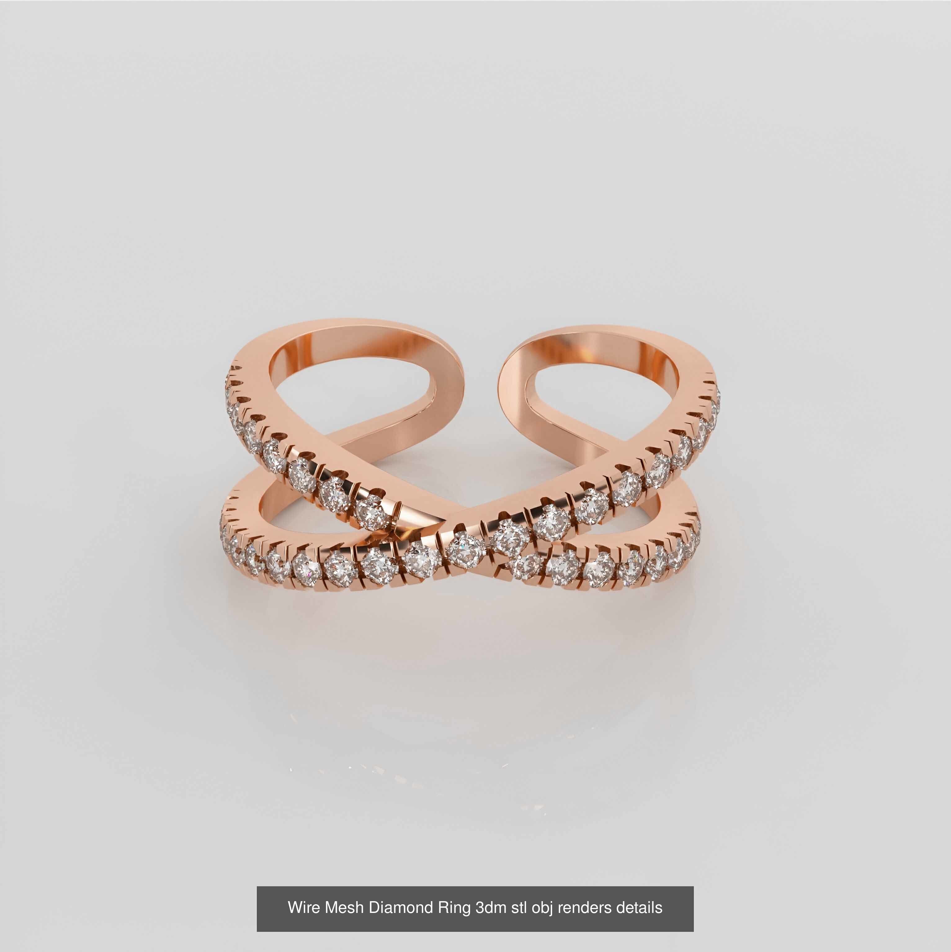 45 Wire Diamond Ring 3dm stl obj renders details 3D Model Collection_10