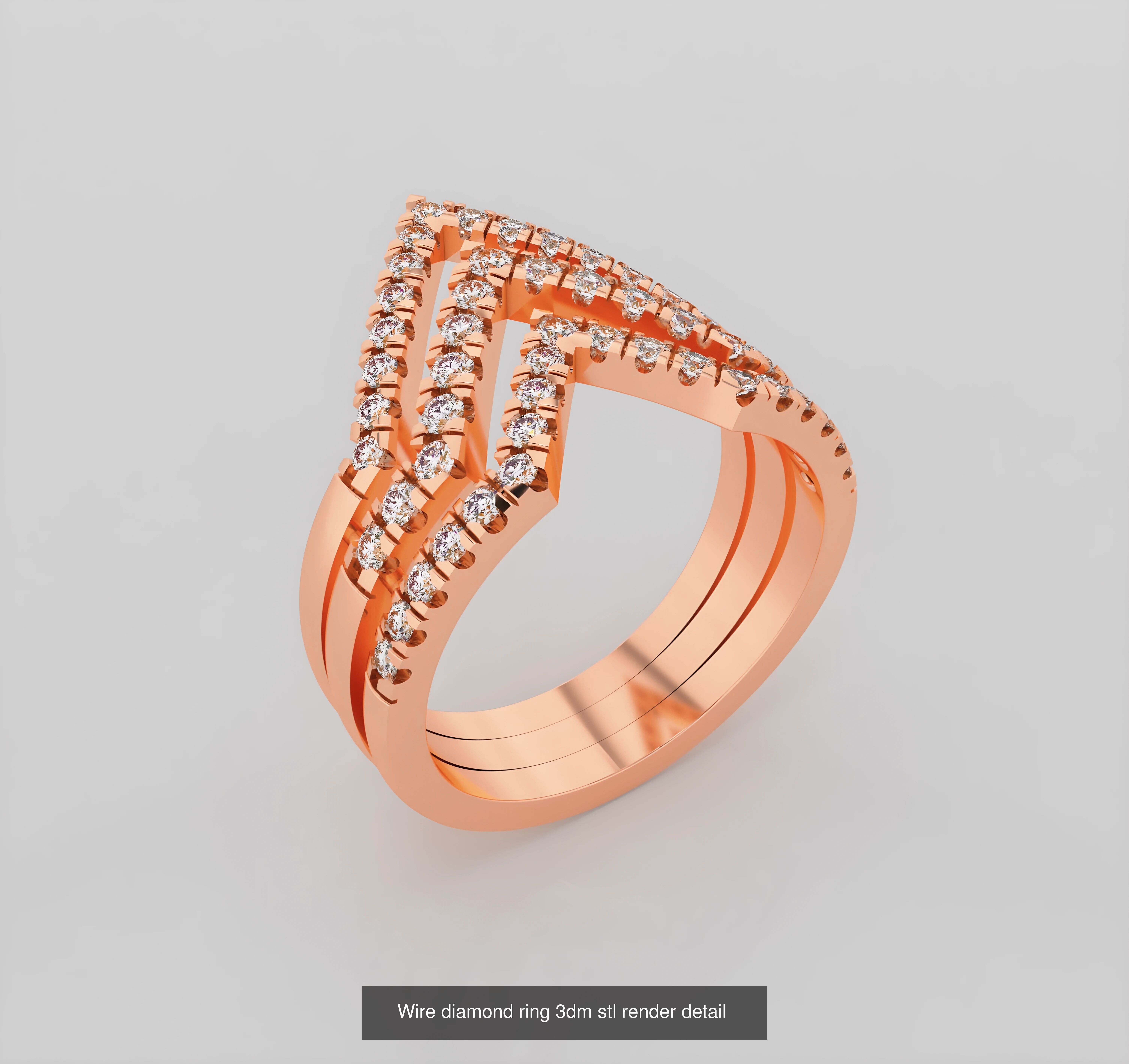 45 Wire Diamond Ring 3dm stl obj renders details 3D Model Collection_39