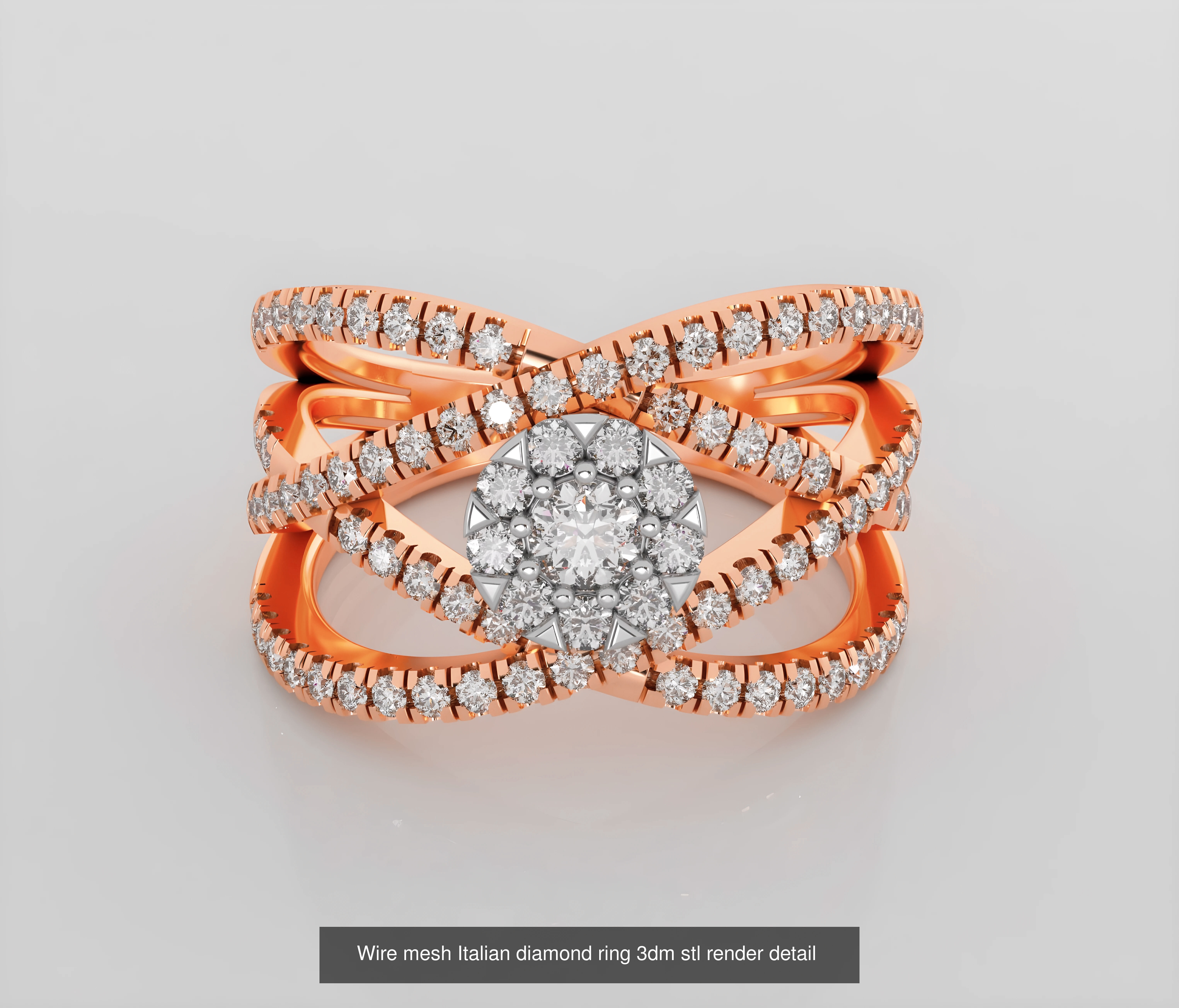 45 Wire Diamond Ring 3dm stl obj renders details 3D Model Collection_42