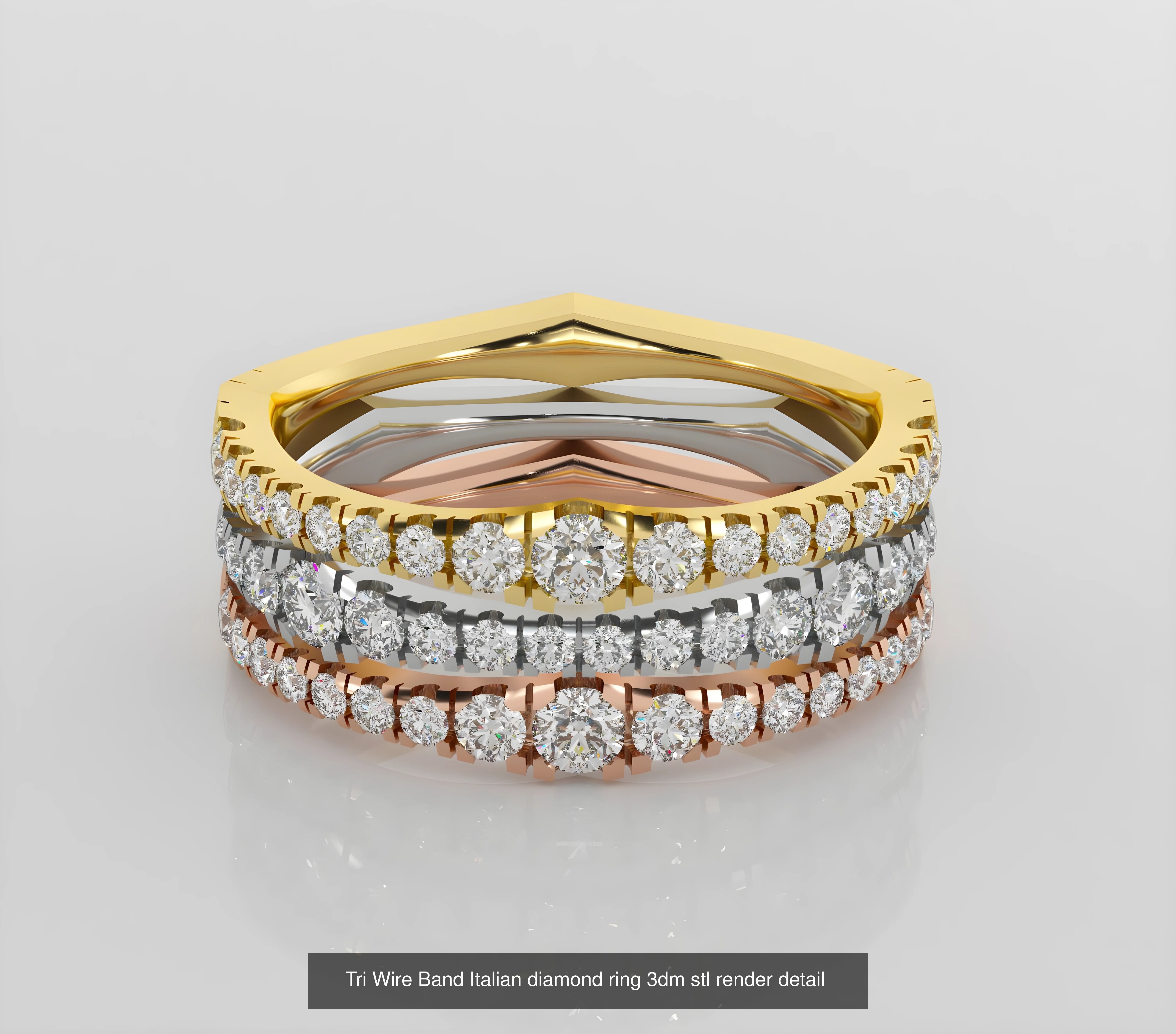 45 Wire Diamond Ring 3dm stl obj renders details 3D Model Collection_26