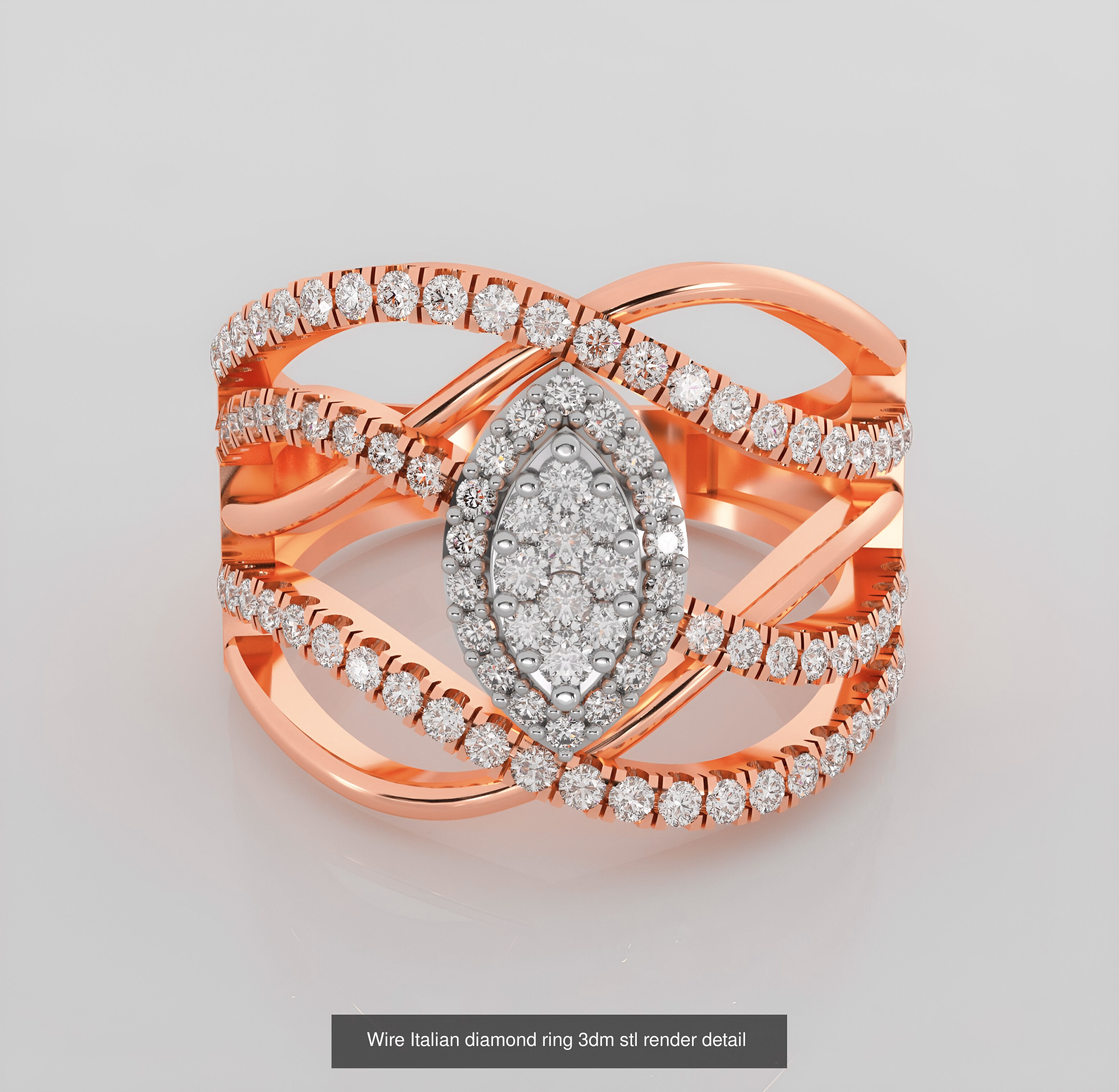 45 Wire Diamond Ring 3dm stl obj renders details 3D Model Collection_17