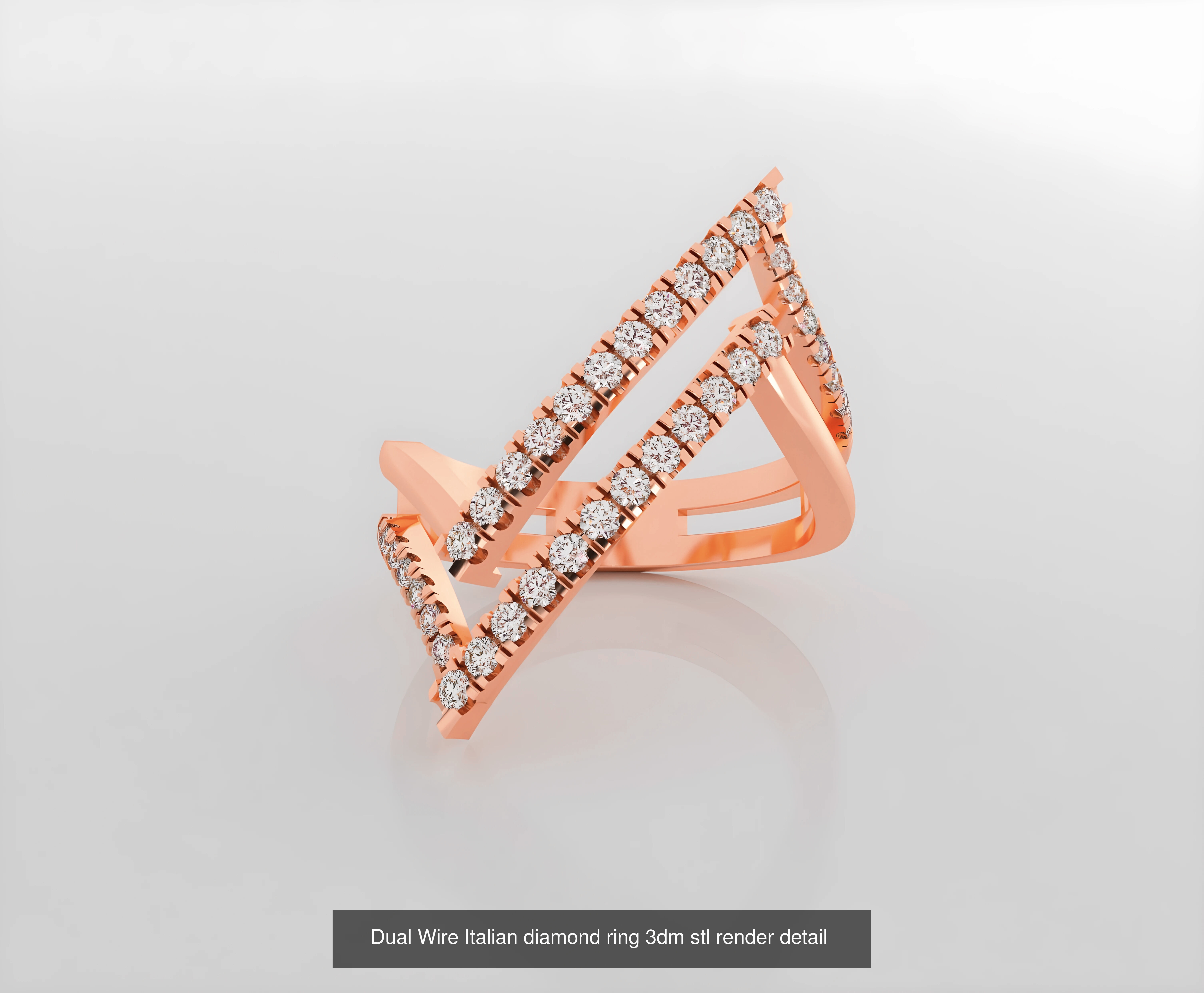 45 Wire Diamond Ring 3dm stl obj renders details 3D Model Collection_28