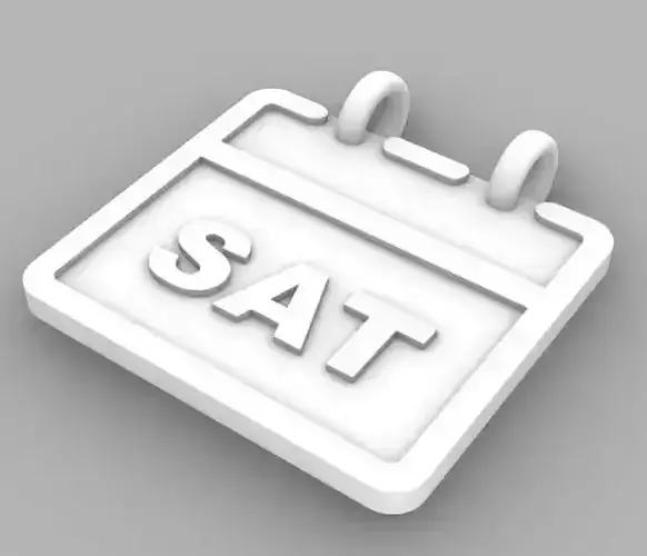 Minimalistic Calendar Saturday Pendant 