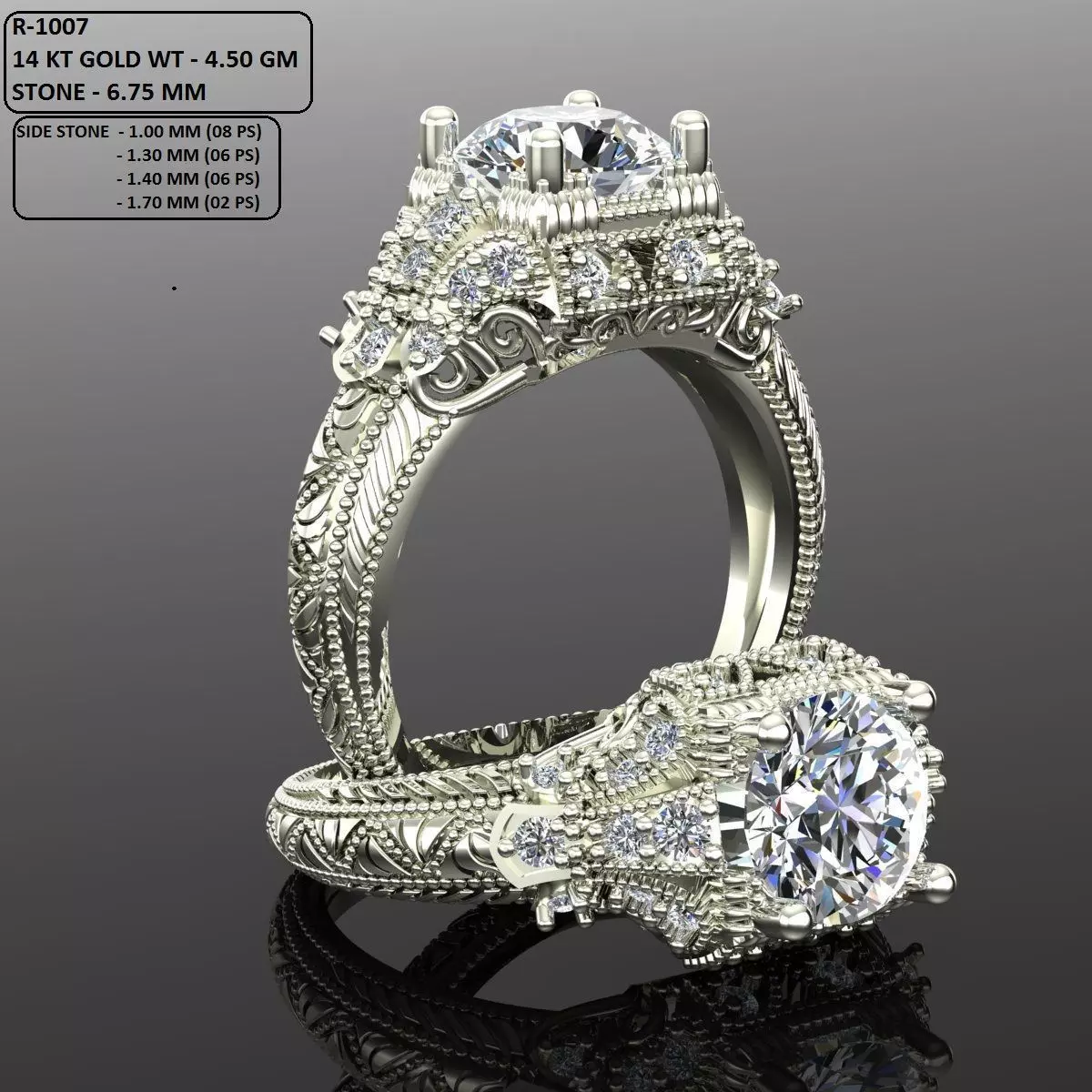 Solitaire Ring 3D print model_0