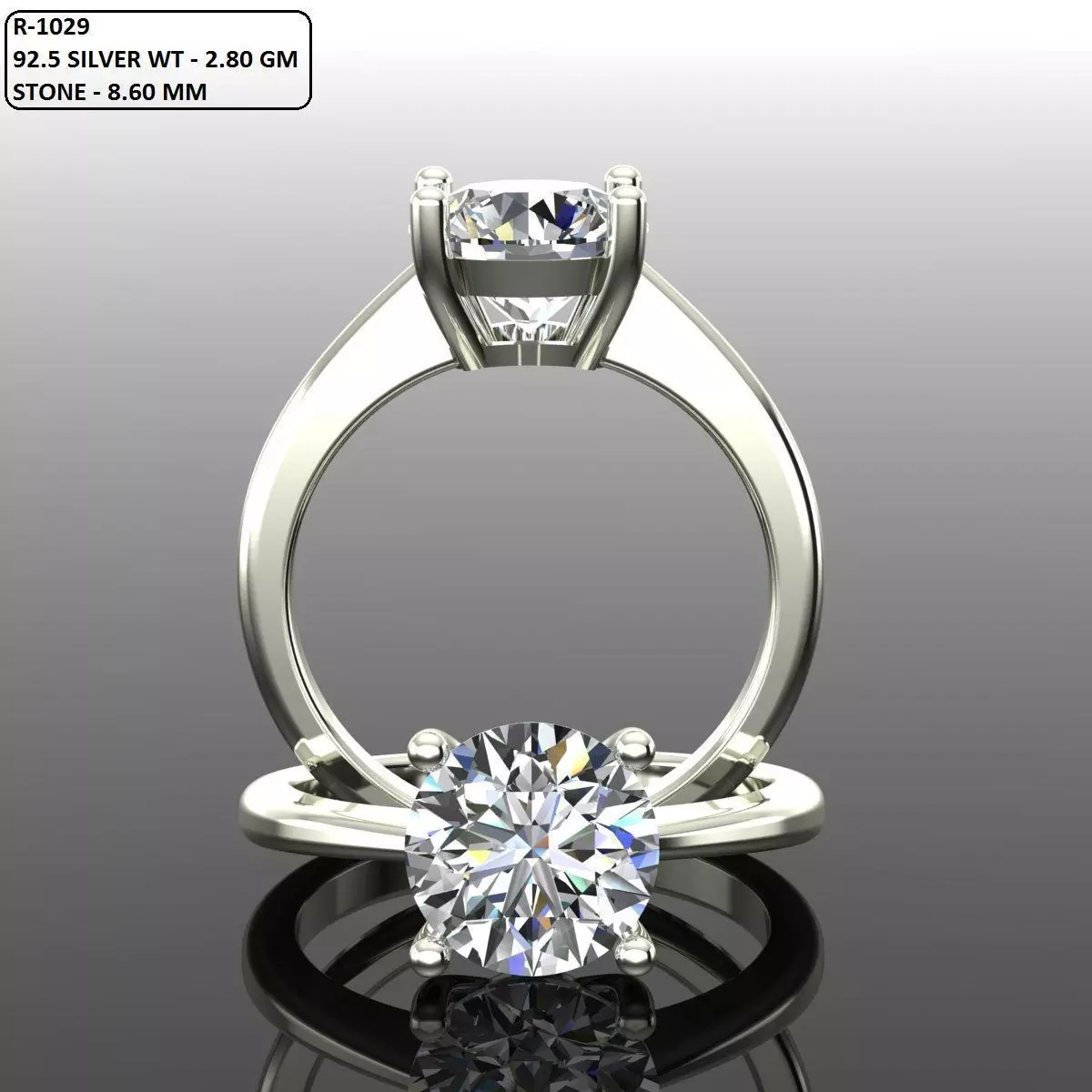 Solitaire Ring 3D print model_0