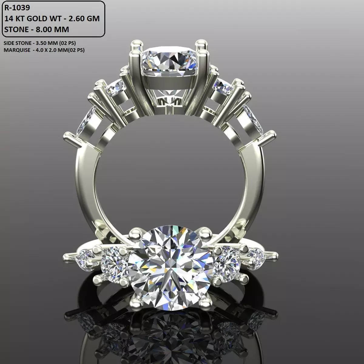 Solitaire Ring 3D print model_0