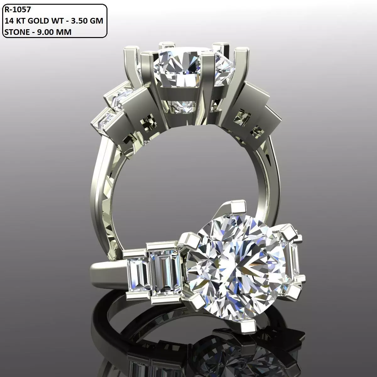 Solitaire Ring 3D print model_0
