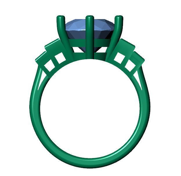 Solitaire Ring 3D print model_1