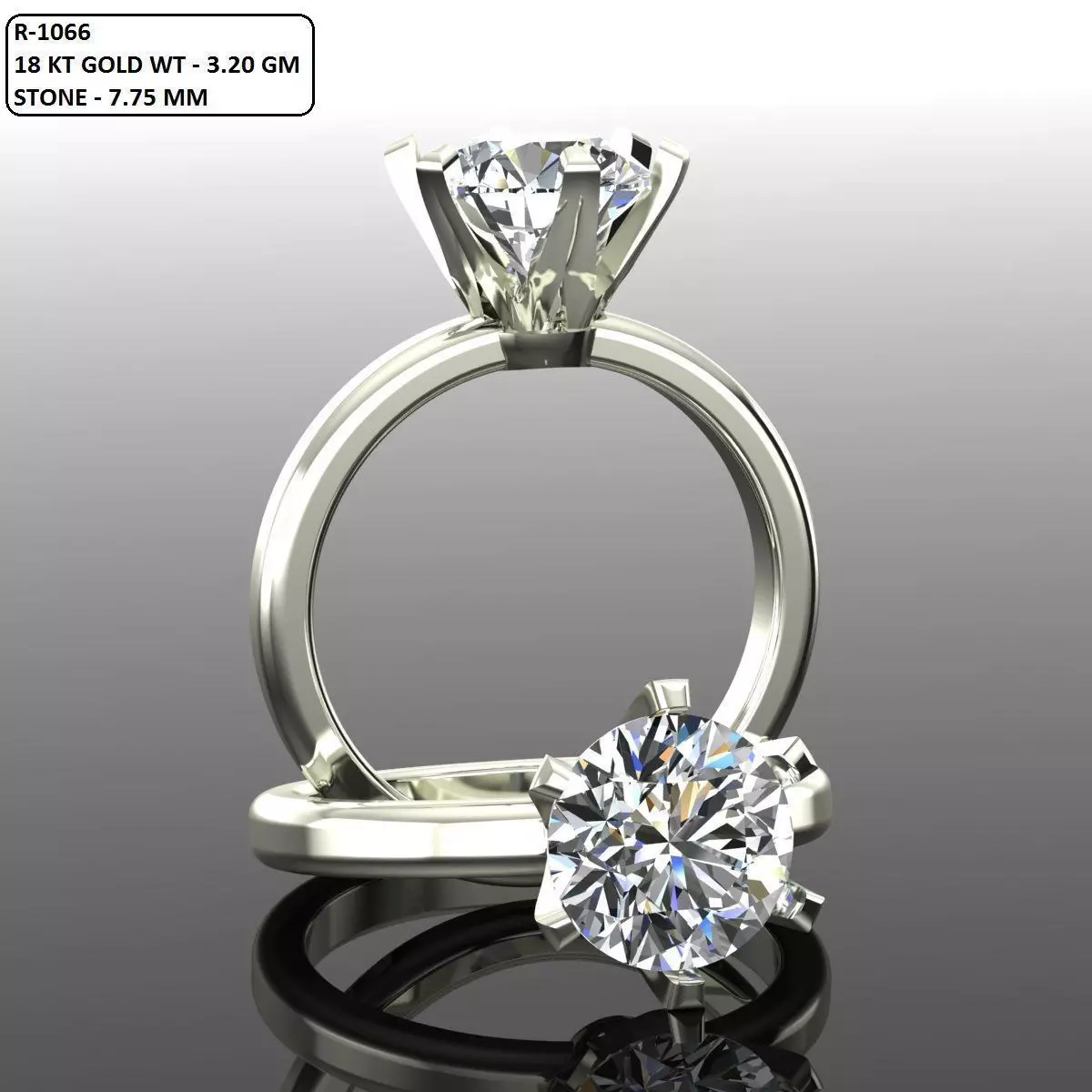 Solitaire Ring 3D print model_0