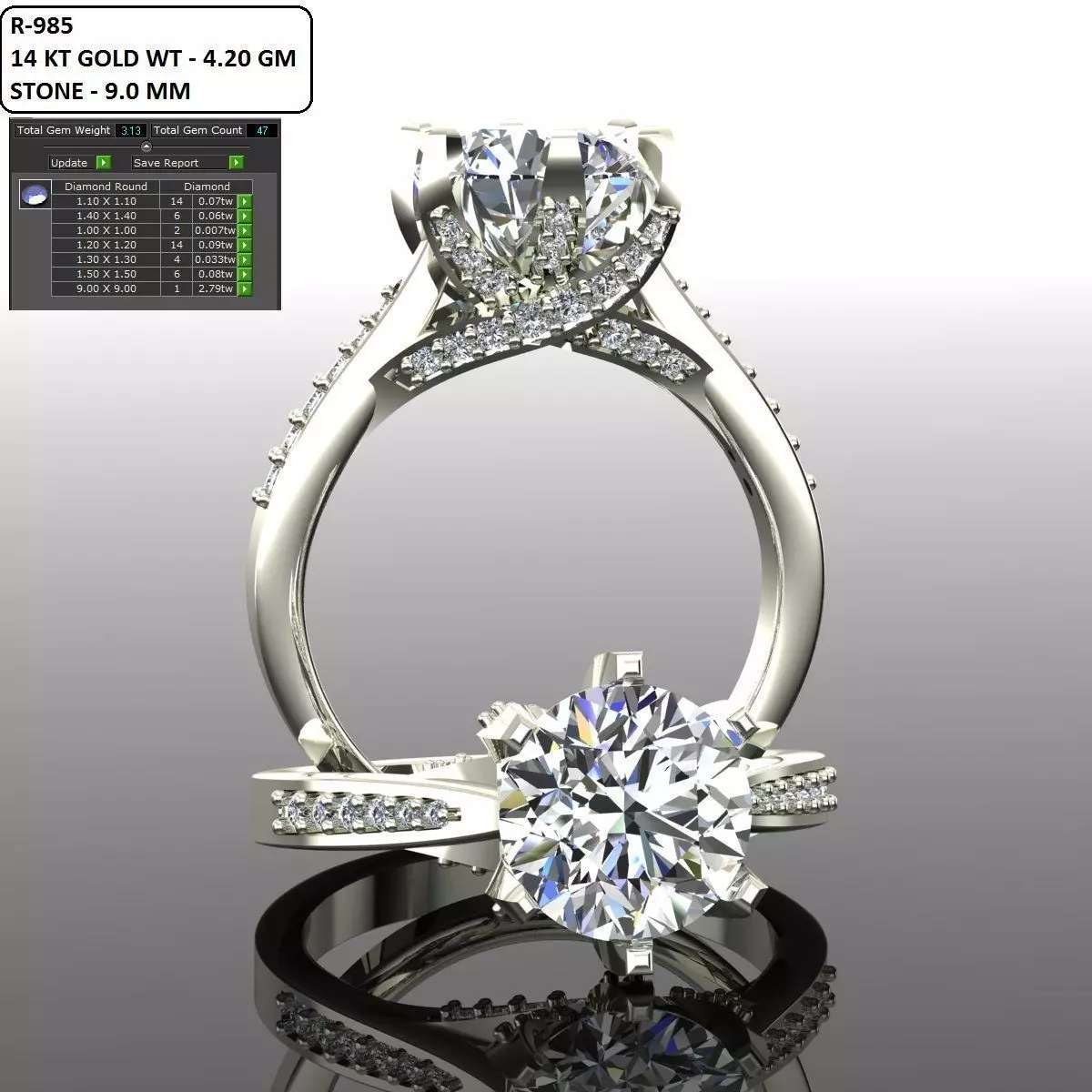 Solitaire Ring 3D print model_0