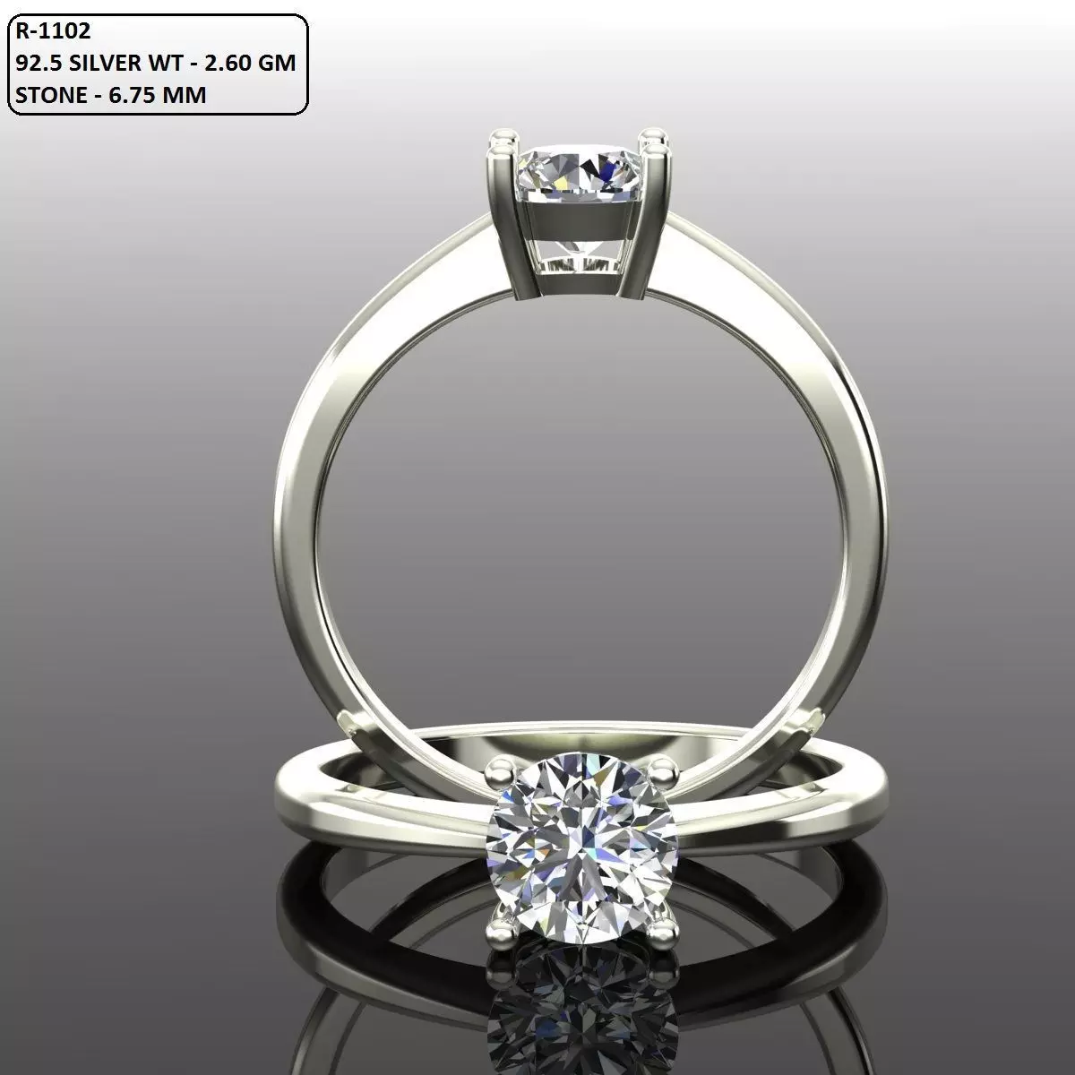 Solitaire Ring 3D print model_0