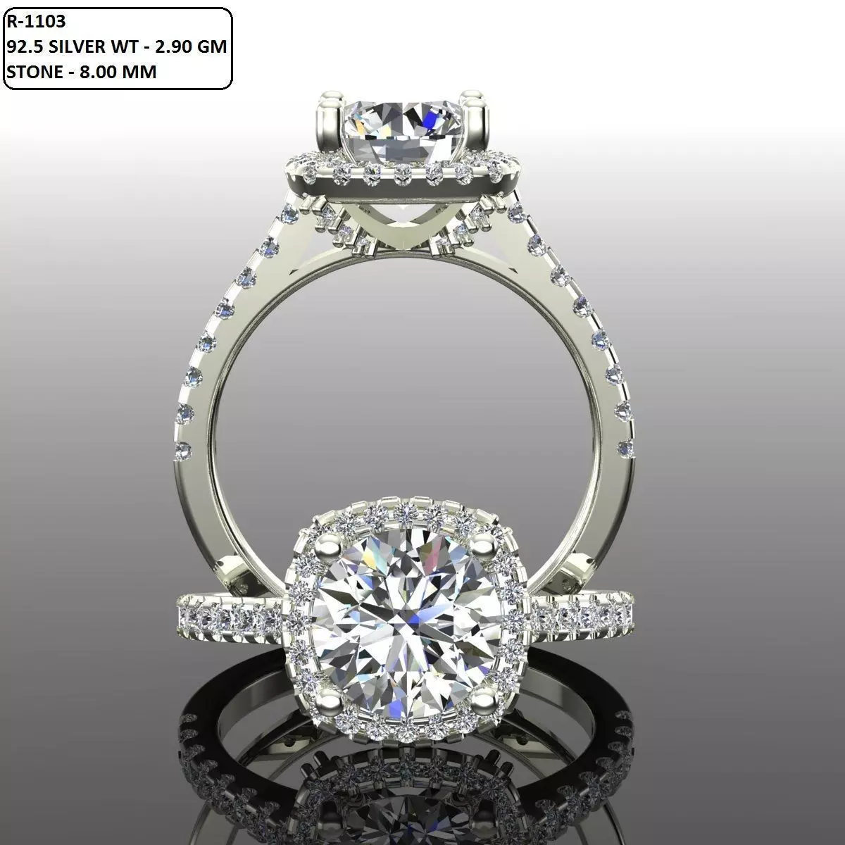 Solitaire Ring 3D print model_0