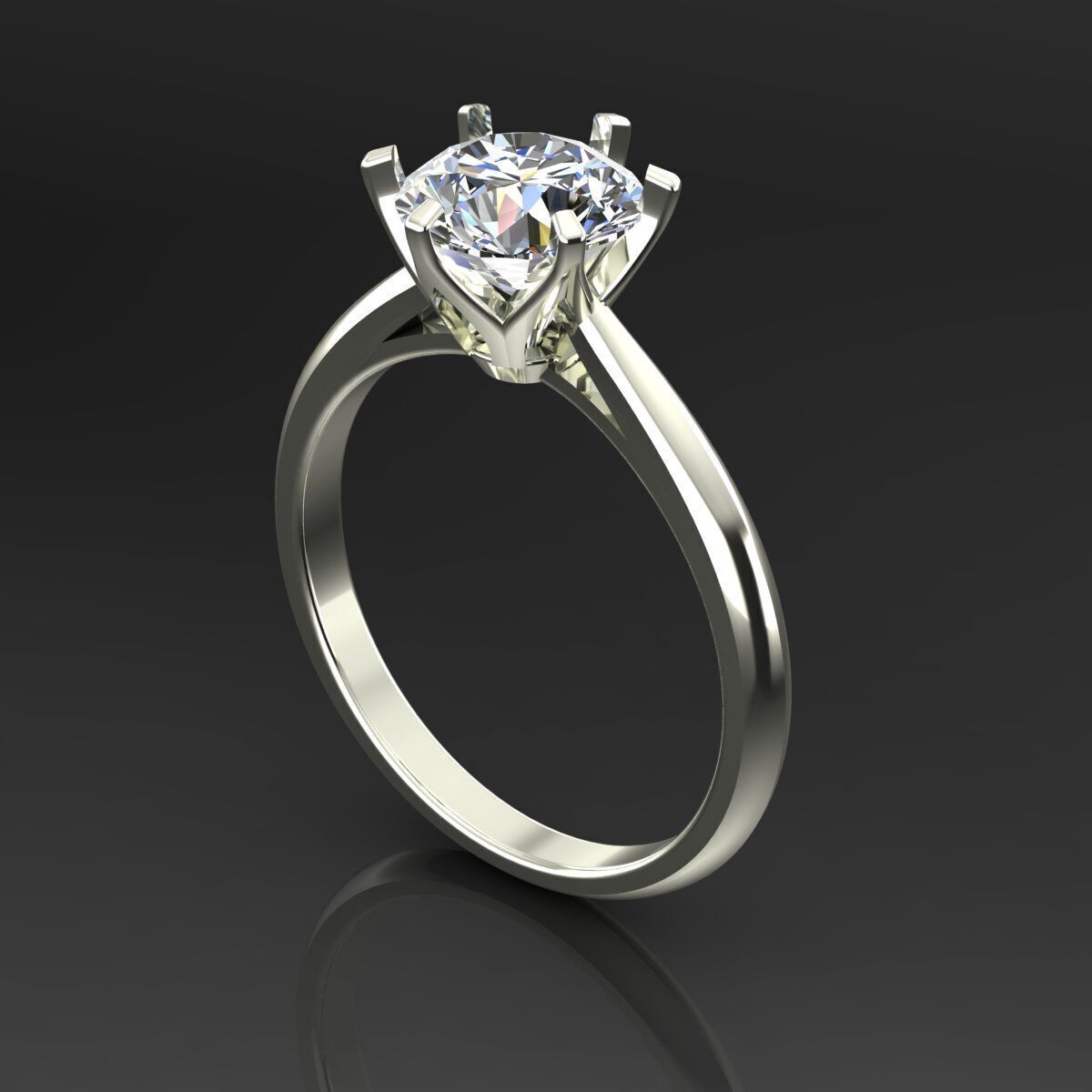 Solitaire Ring 3D print model_2