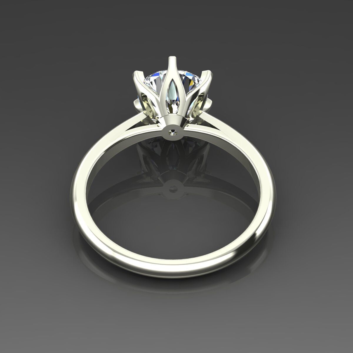 Solitaire Ring 3D print model_3