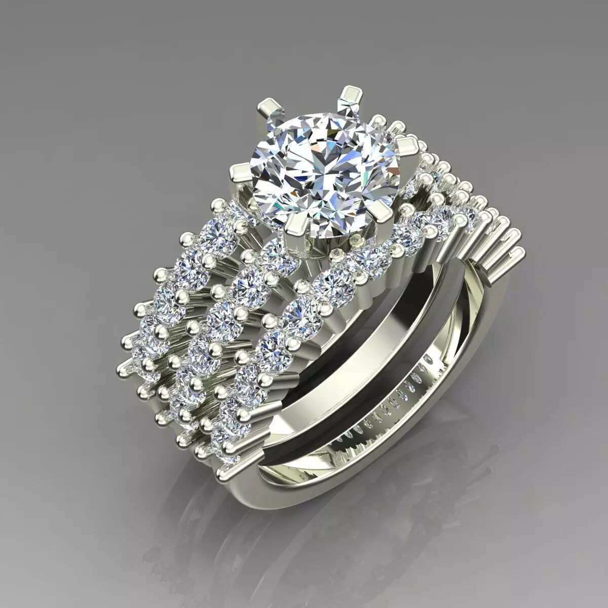 Solitaire Ring 3D print model_0