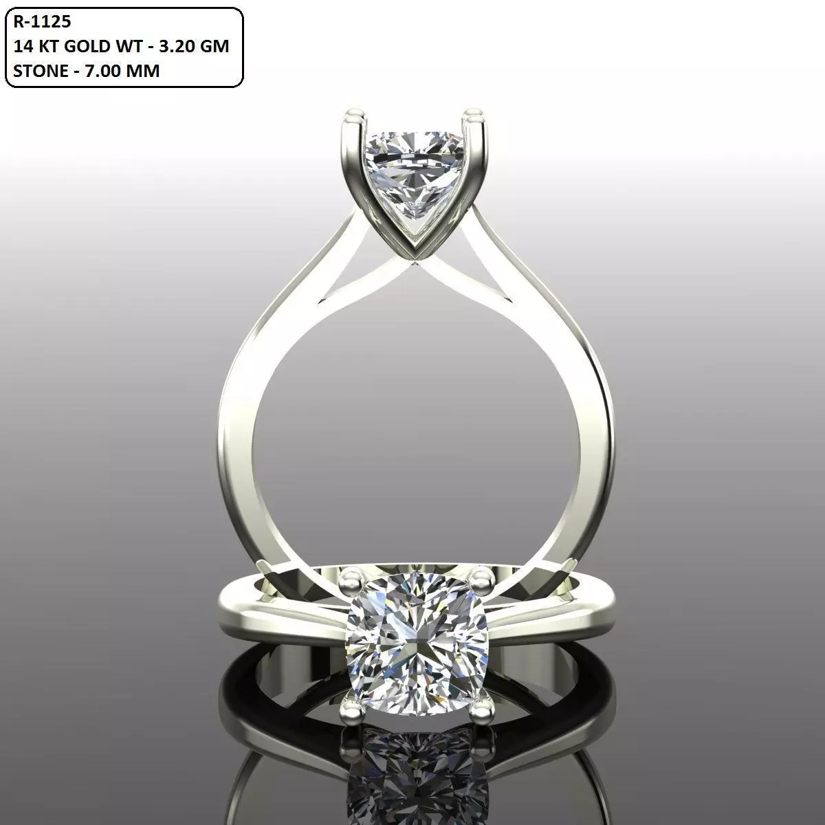 Solitaire Ring 3D print model_0