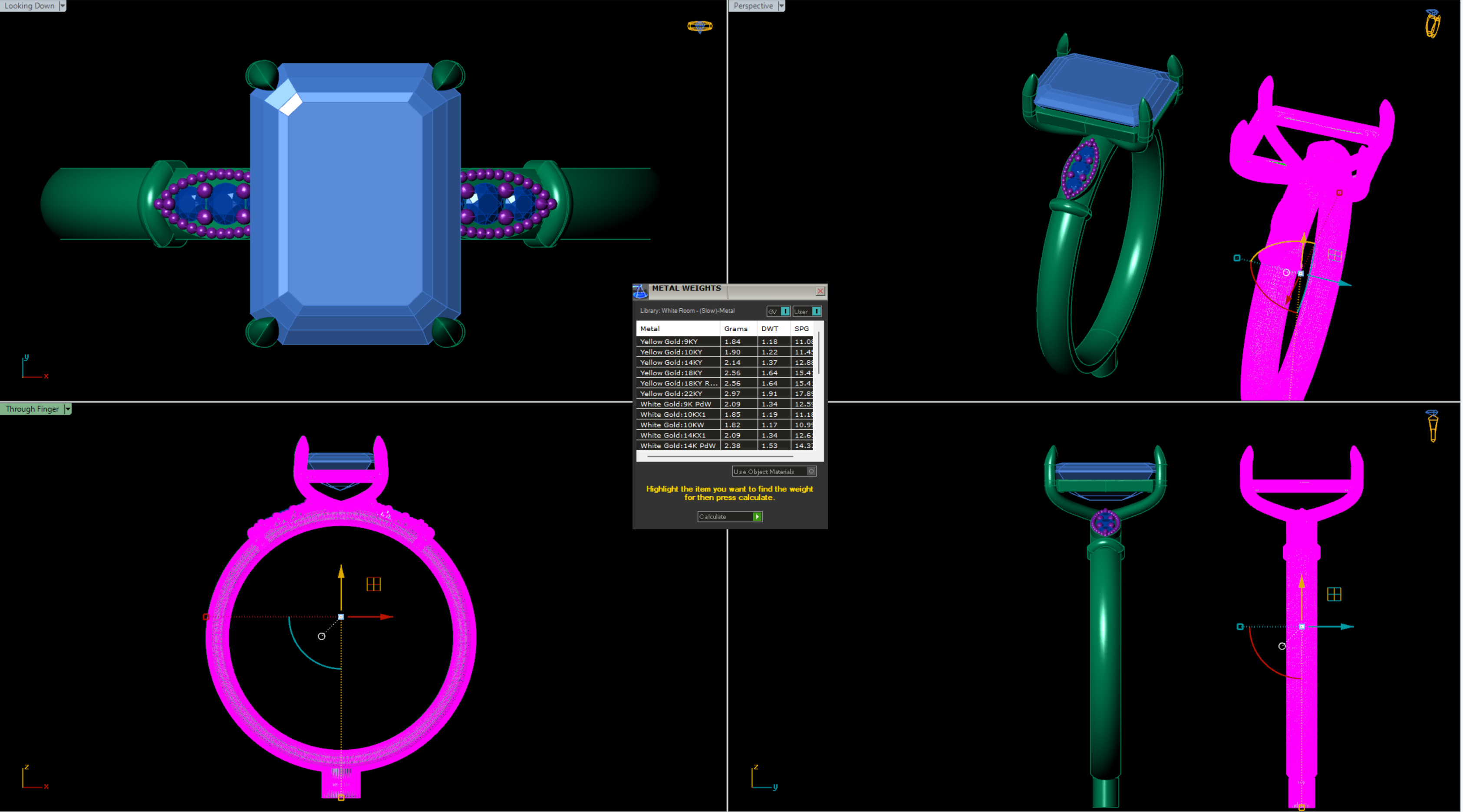 Emerald Cut Engagement Ring 3D print model_3