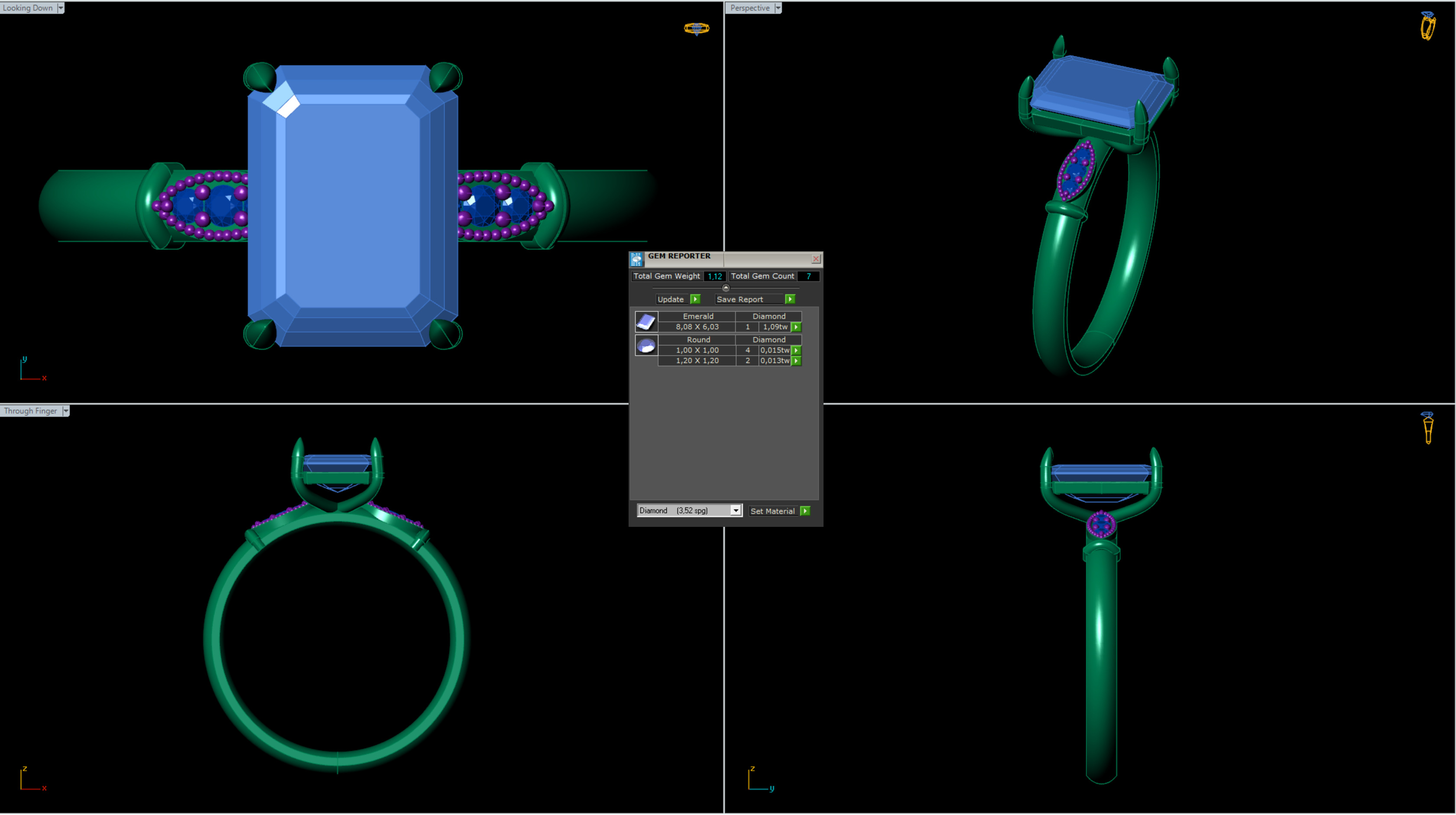 Emerald Cut Engagement Ring 3D print model_2