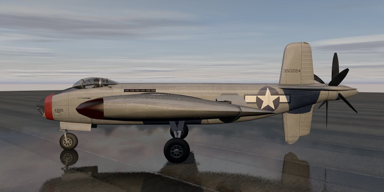 Douglas XB-42 Mixmaster 3D model_2