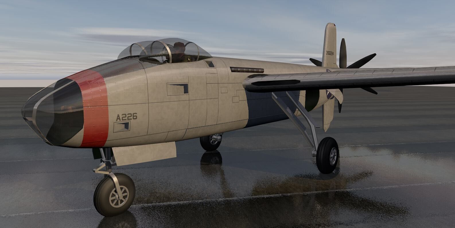 Douglas XB-42 Mixmaster 3D model_7