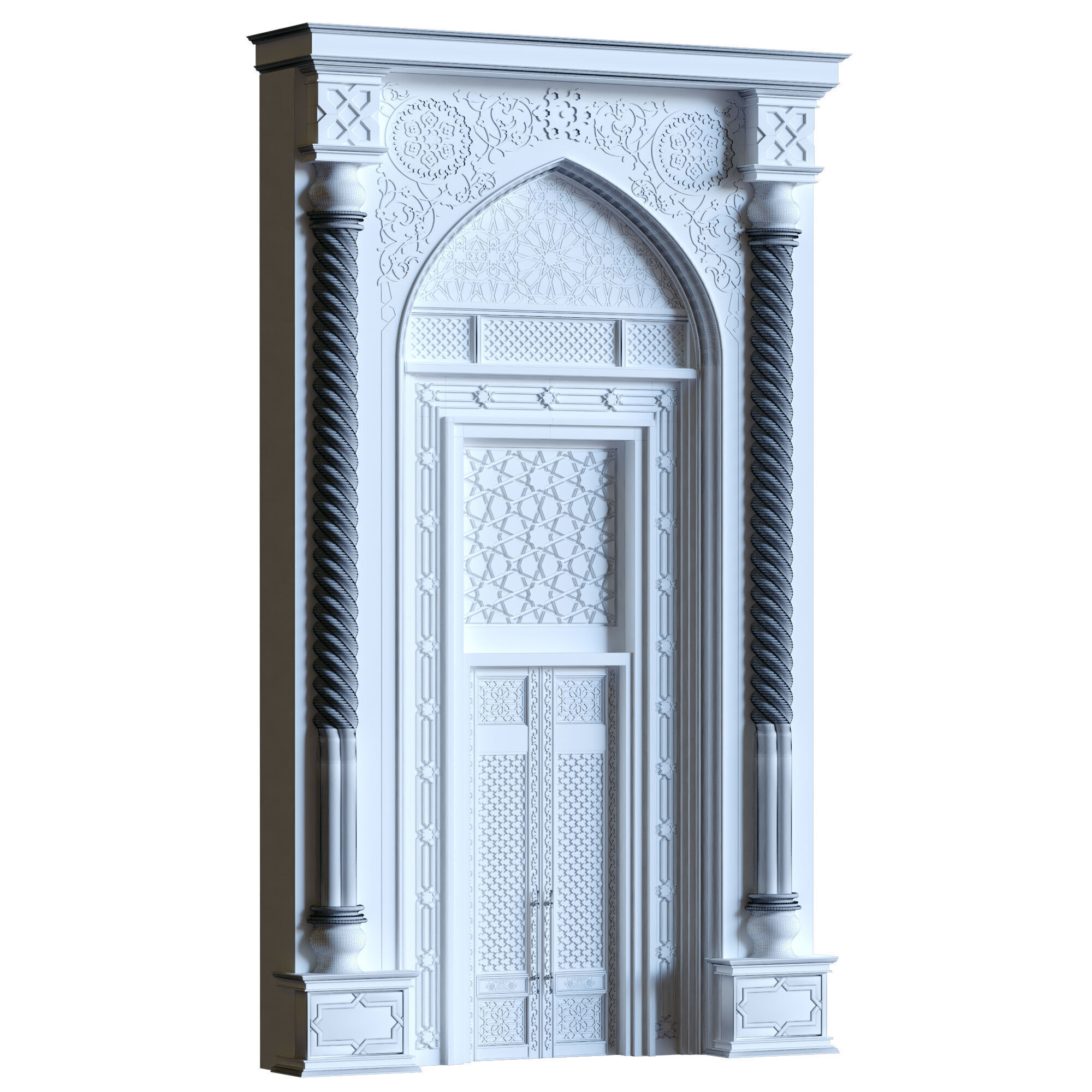 islamic arabic door and windows element set 583 3D model_3