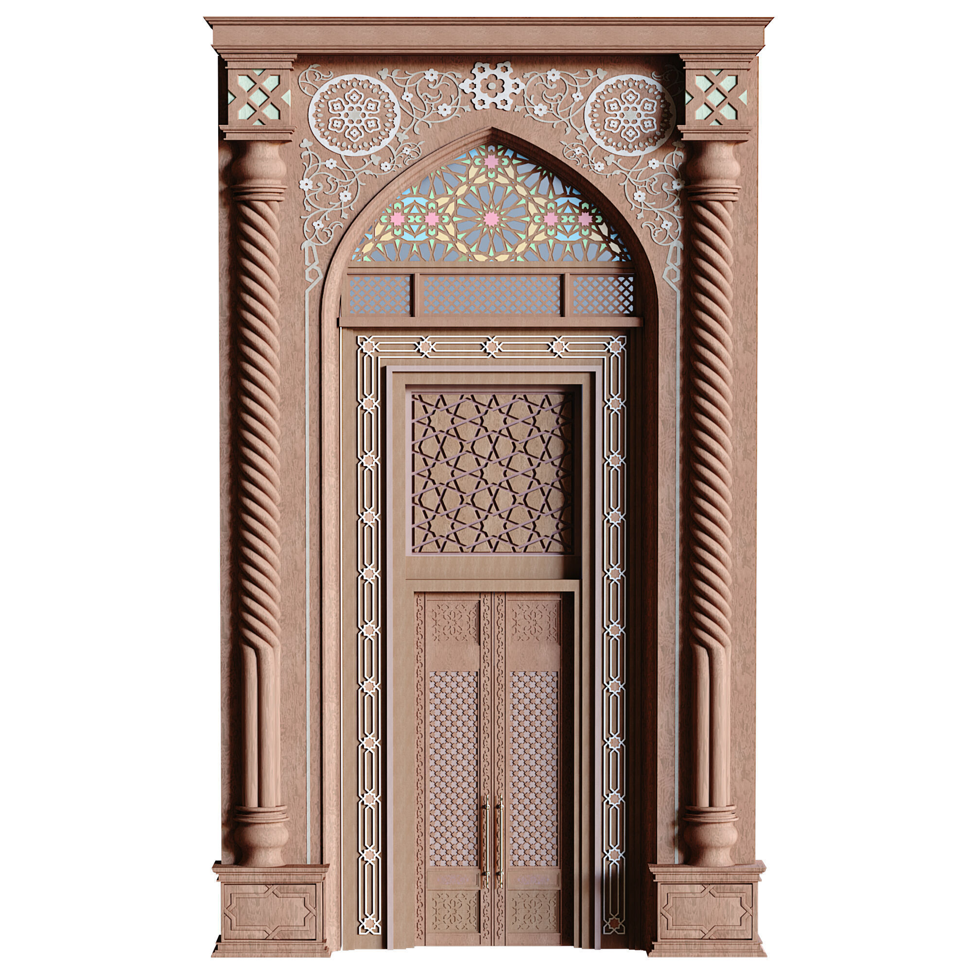 islamic arabic door and windows element set 583 3D model_1