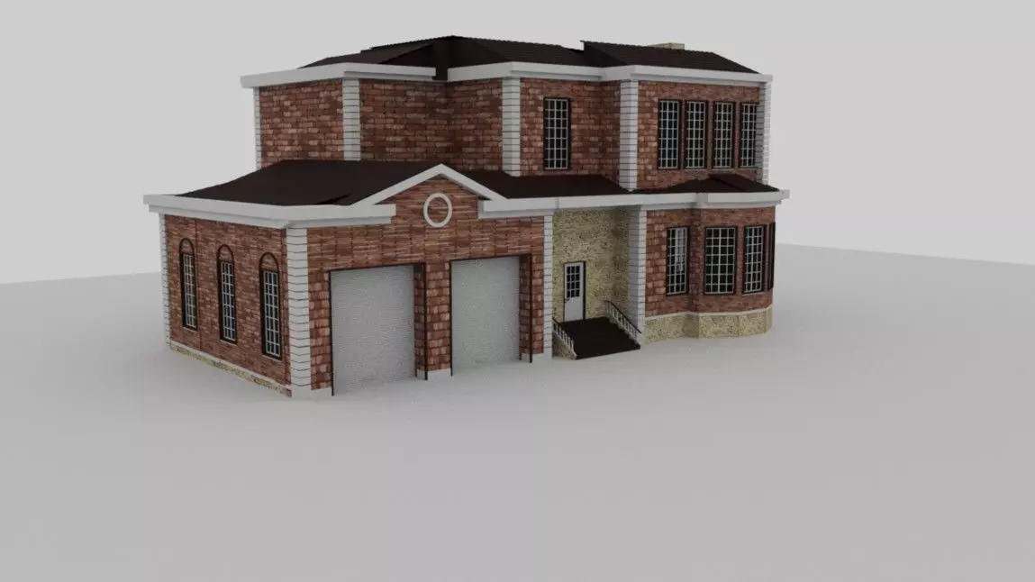 House 3D model Low-poly 3D model