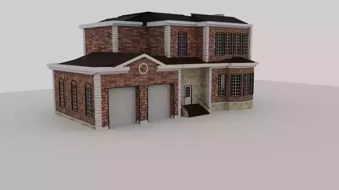 House 3D model  Low-poly 3D model