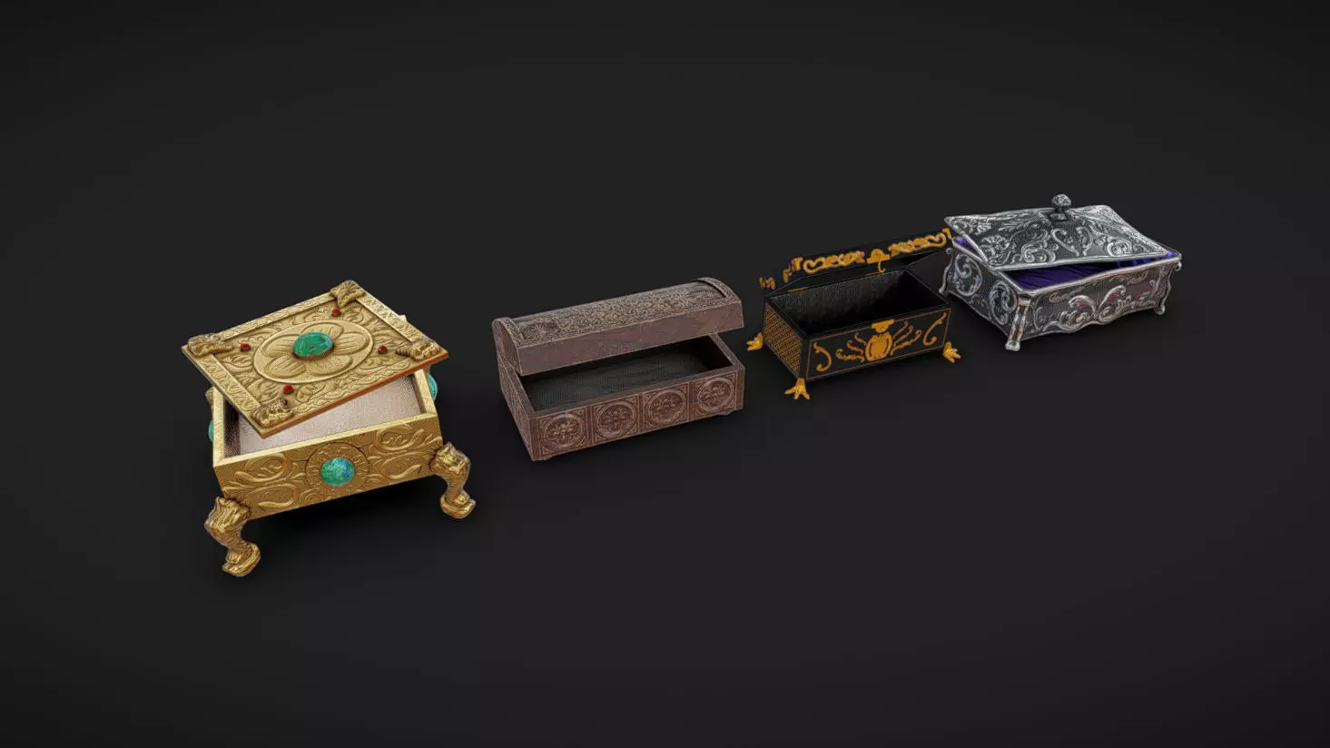 Jewelry Boxes 02 Low-poly 3D model